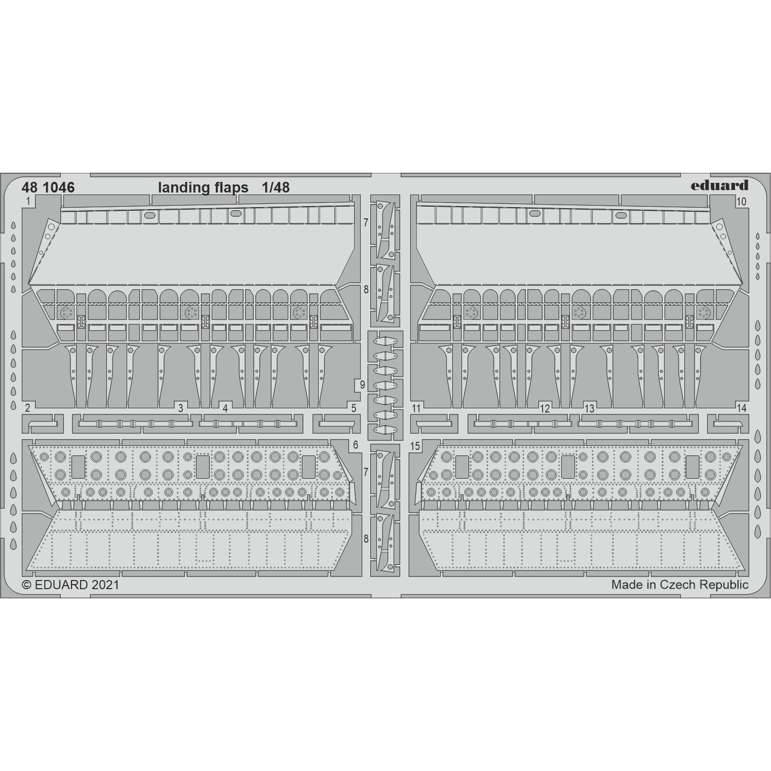 481046 Eduard 1/48 Photo Etching for MiGG-15bis, landing flaps