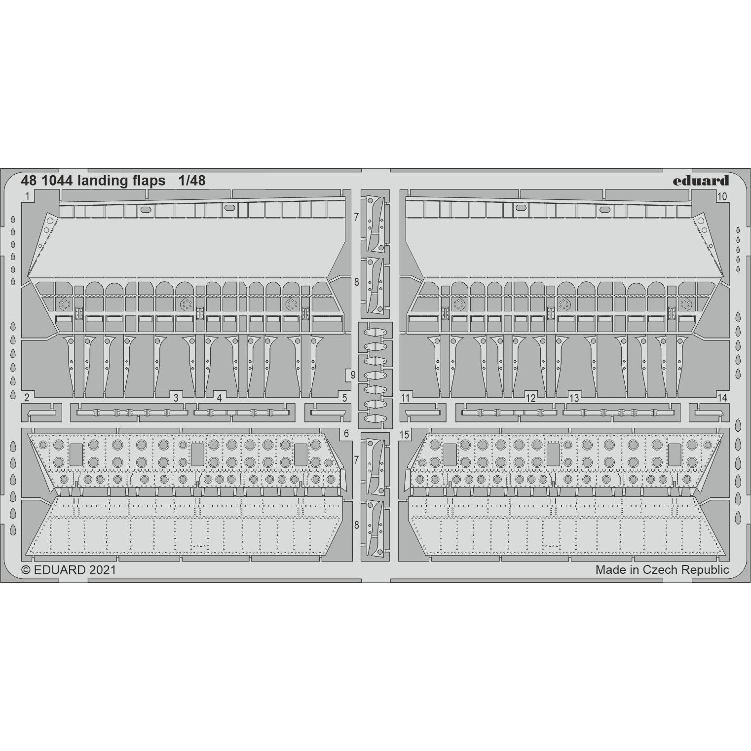 481044 Eduard 1/48 Photo Etching for MiGG-15, landing flaps