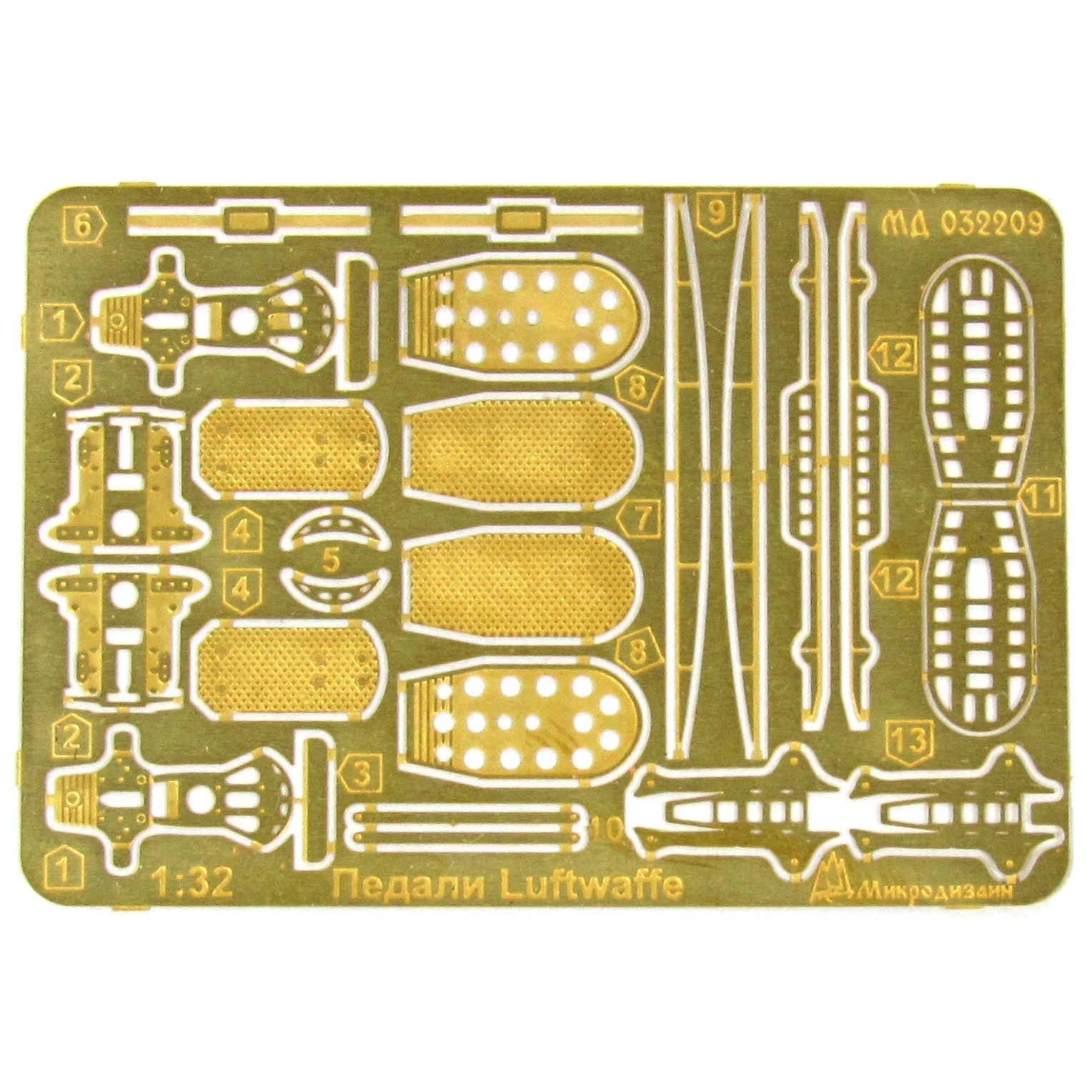 032209 Microdesign 1/32 Photo Etching Pedal Luftwaffe