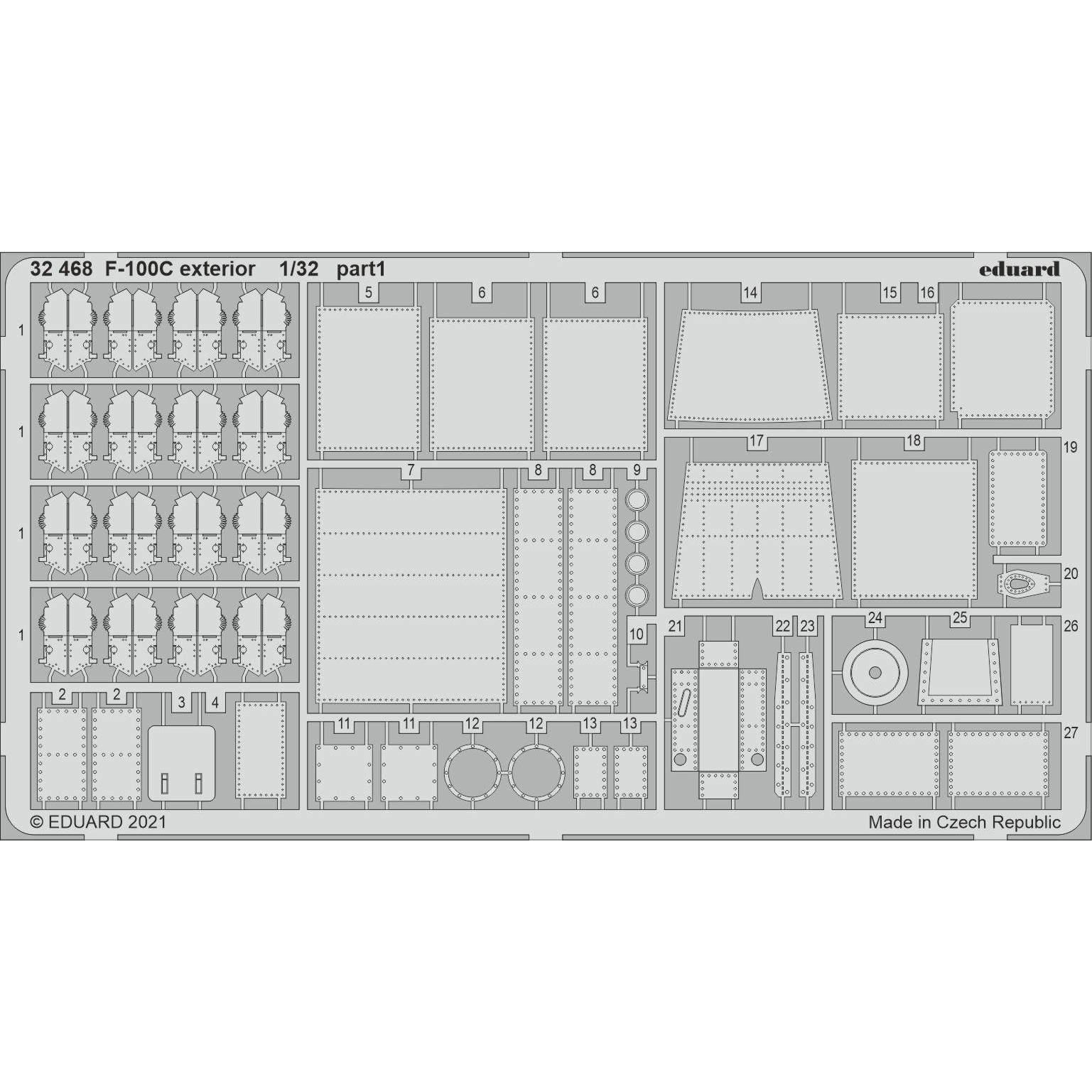 32468 Eduard 1/32 Photo Etching for F-100C, exterior