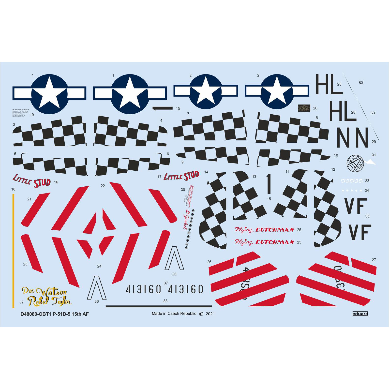 D48080 Eduard 1/48 Decal for P-51D-5 