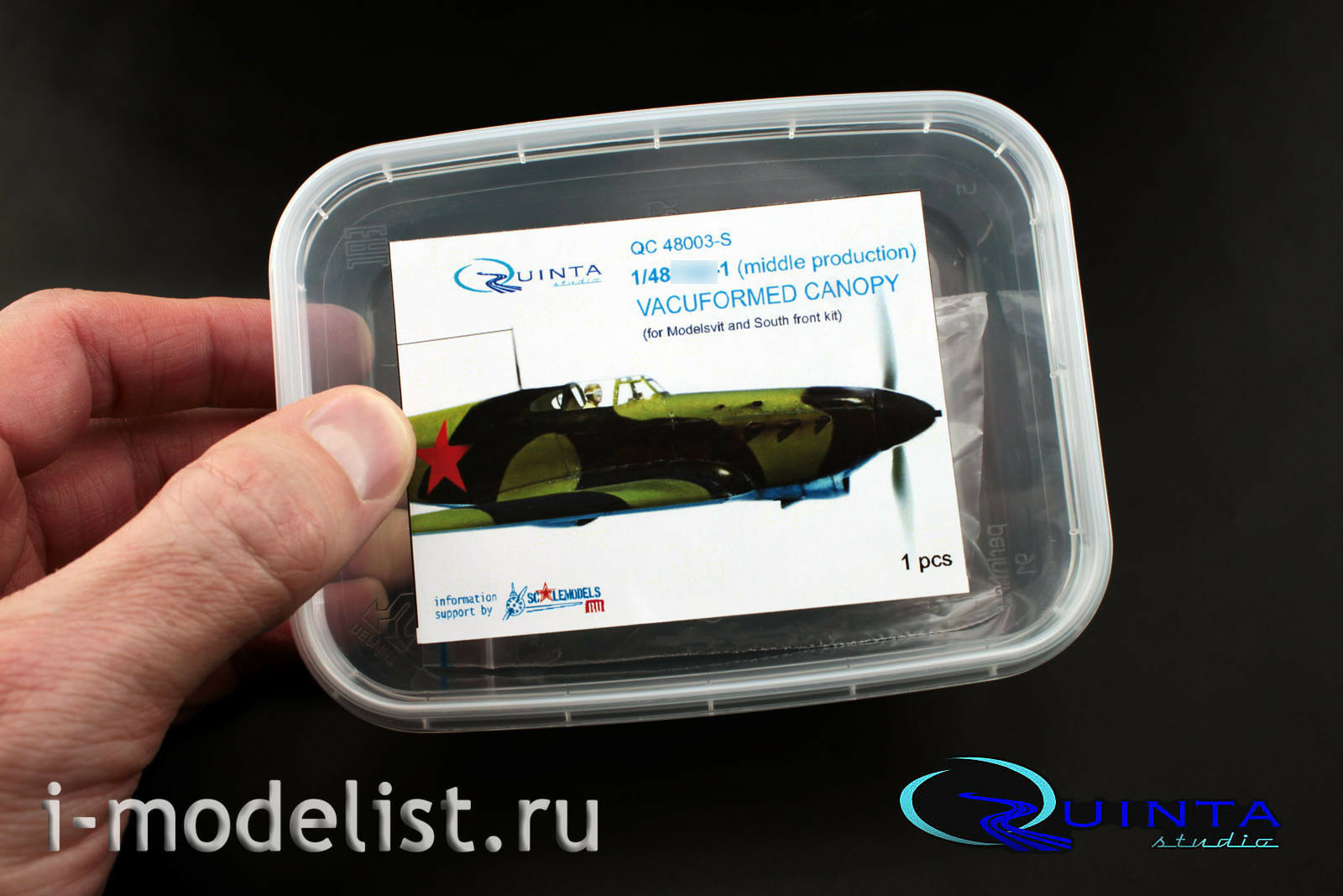 QC48003-S Quinta Studio 1/48 set of glazing Yak-1 (medium series) (for models Modelsvit / SF), 1 PC