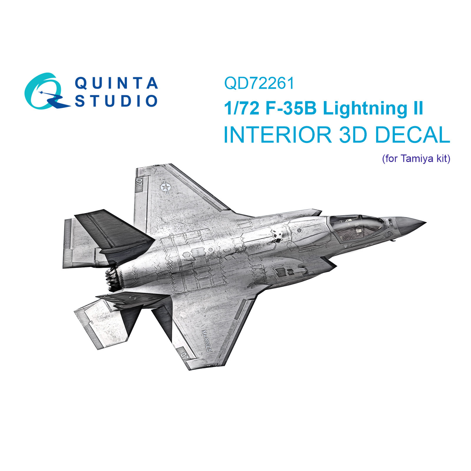 QD72261 Quinta Studio 1/72 3D Декаль интерьера кабины F-35B Lightning II (Tamiya)