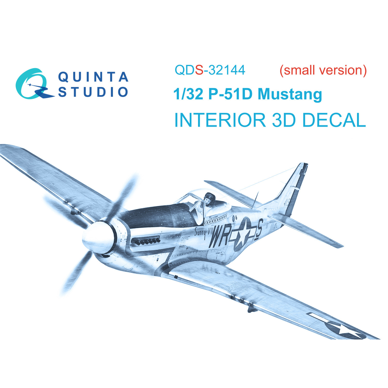 QDS-32144 Quinta Studio 1/32 3D Декаль интерьера кабины P-51D Mustang (Т$ач) (Малая версия)