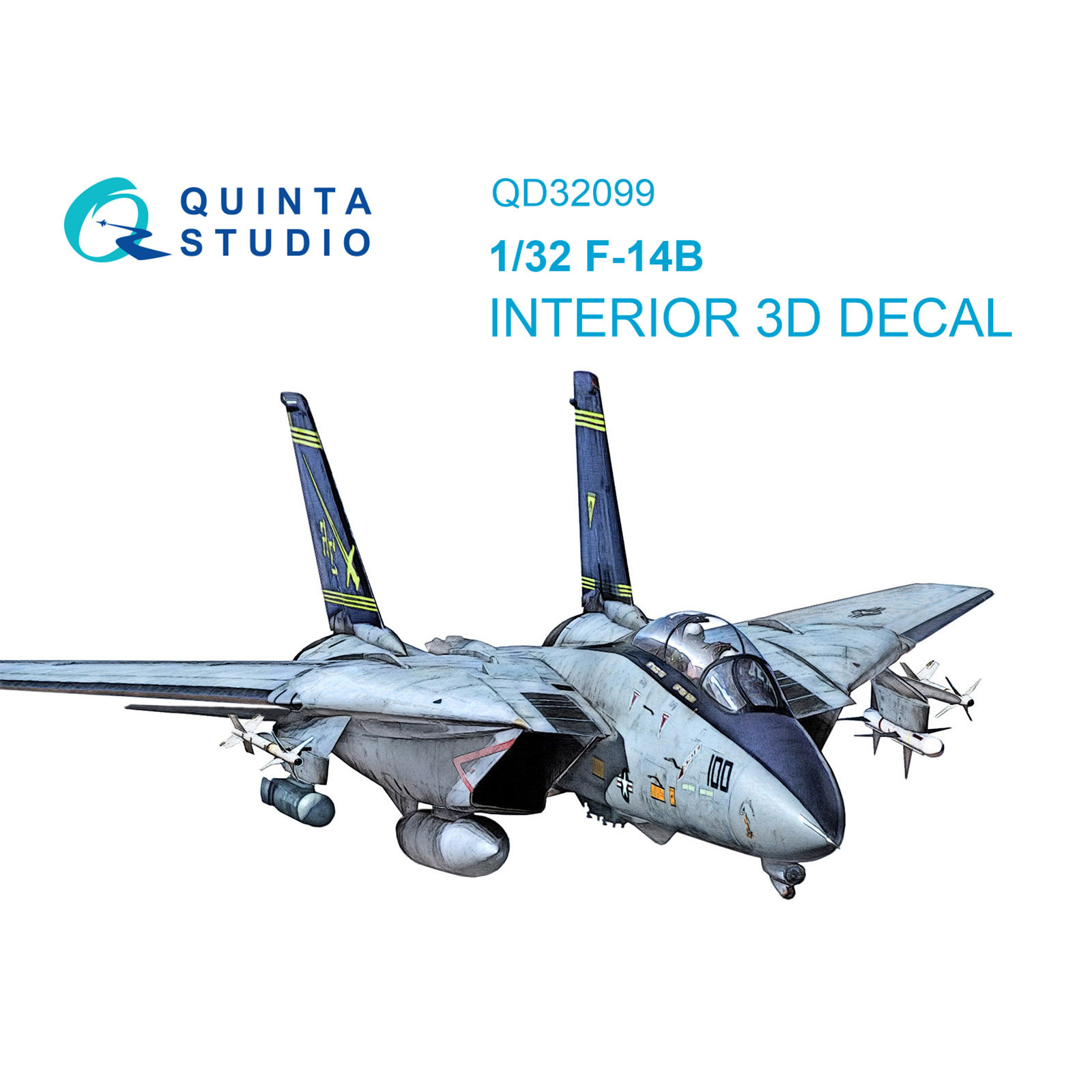 QD32099 Quinta Studio 1/32 3D Cabin Interior Decal F-14B (Trumpeter)