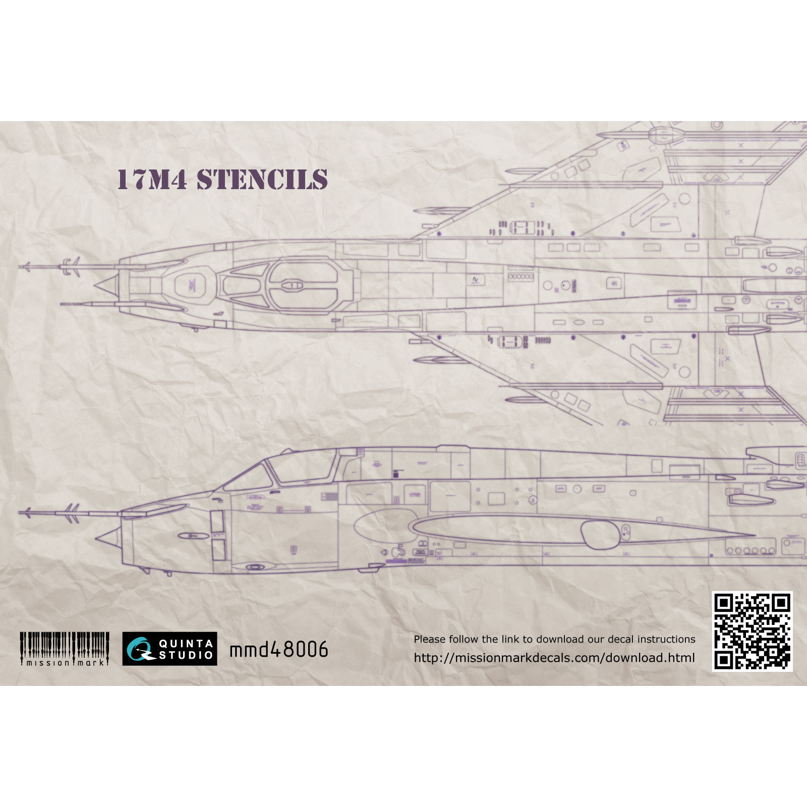 MMD48006 Quinta Studio 1/48 Decal С-17M4 (technical inscriptions)