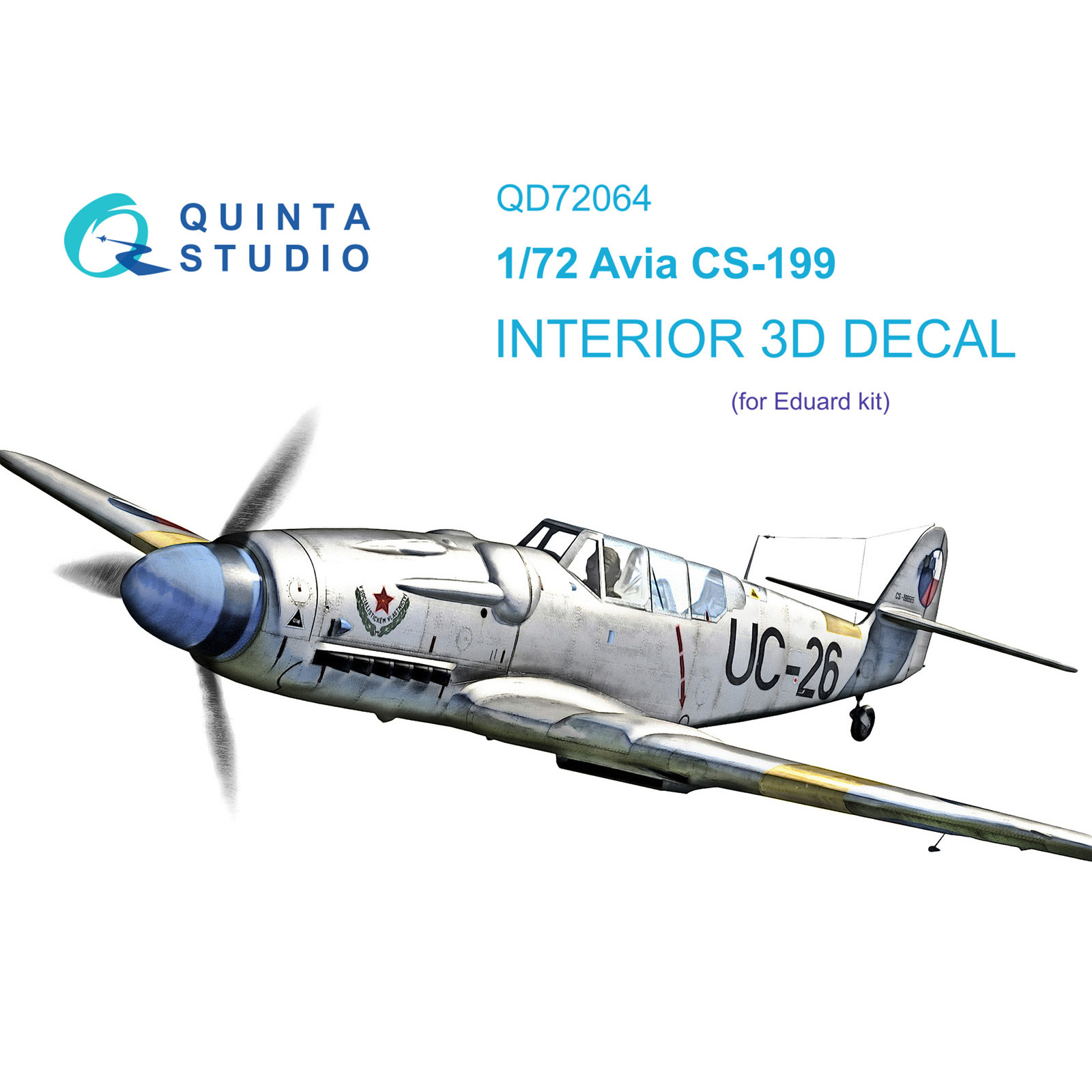 QD72064 Quinta Studio 1/72 3D Decal of the interior of the cabin Avia CS-199 (Eduard)