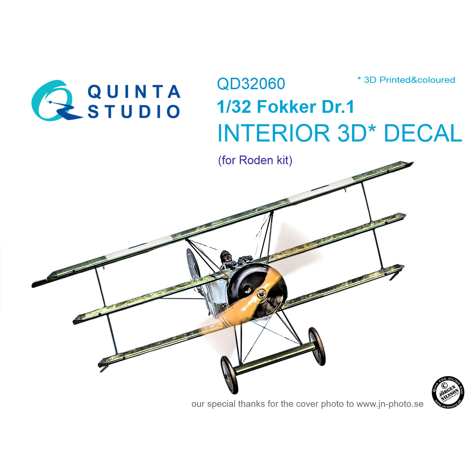 QD32060 Quinta Studio 1/32 3D Cabin Interior Decal Fokker Dr.1 (for Roden model)