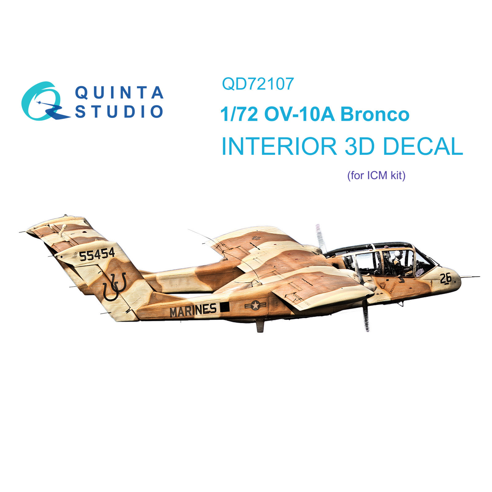 QD72107 Quinta Studio 1/72 3D Декаль интерьера кабины OV-10A Bronco (ICM)