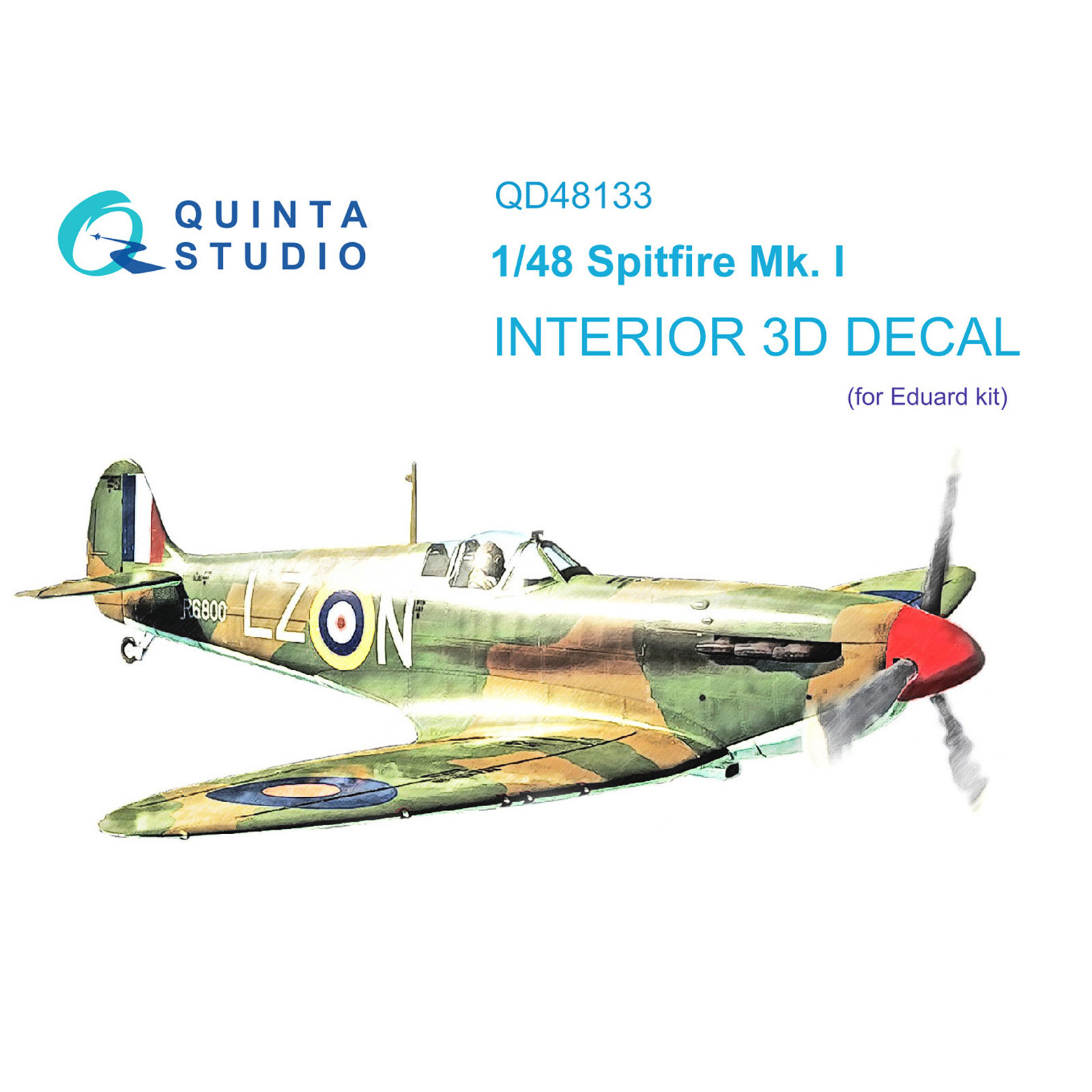 QD48133 Quinta Studio 1/48 3D Cabin Interior Decal Spitfire Mk.I (Eduard)