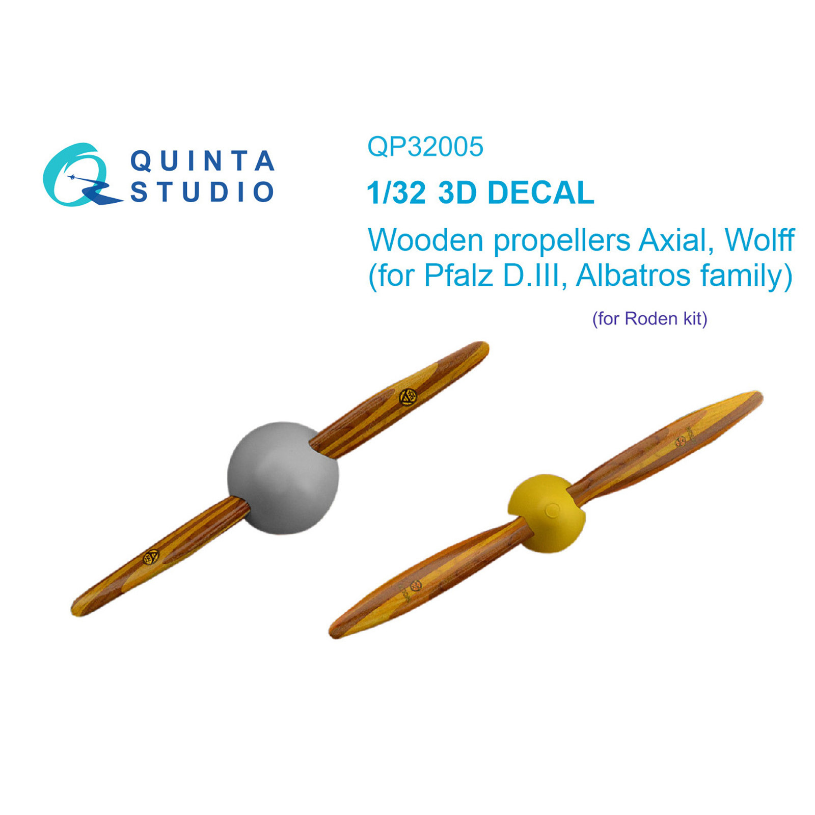 QP32005 Quinta Studio 1/32 Wooden Propellers Axial Wolff (Roden)
