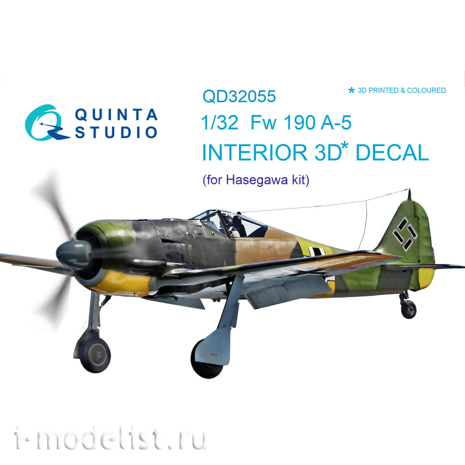 QD32055 Quinta Studio 1/32 3D Cabin Interior Decal FW 190A-5 (for Hasegawa model)