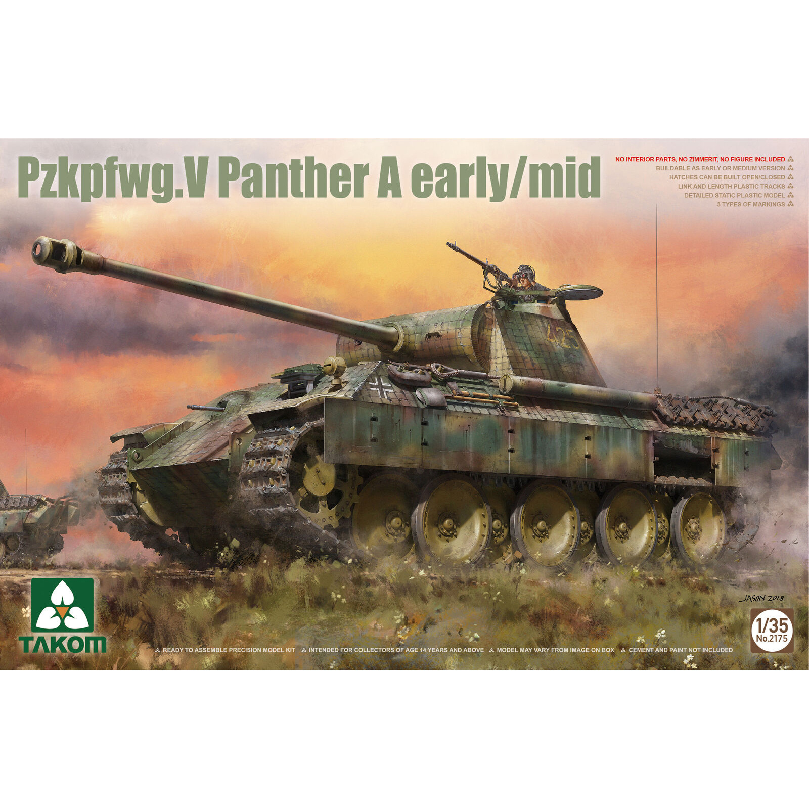 2175 Takom 1/35 German Medium Tank Sd.Kfz. 171 Panther Ausf. A (mid-early production)