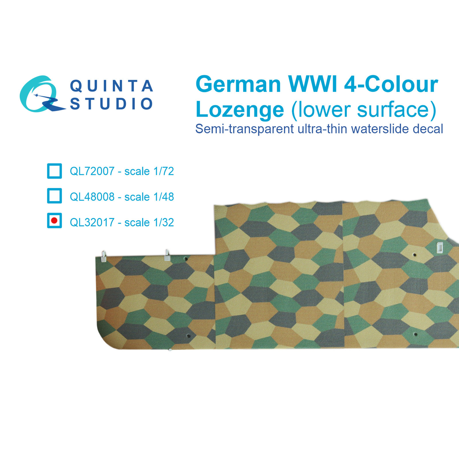 QL32017 Quinta Studio 1/32 Германский WWI 4-цветный Лозенг (нижние поверхности)