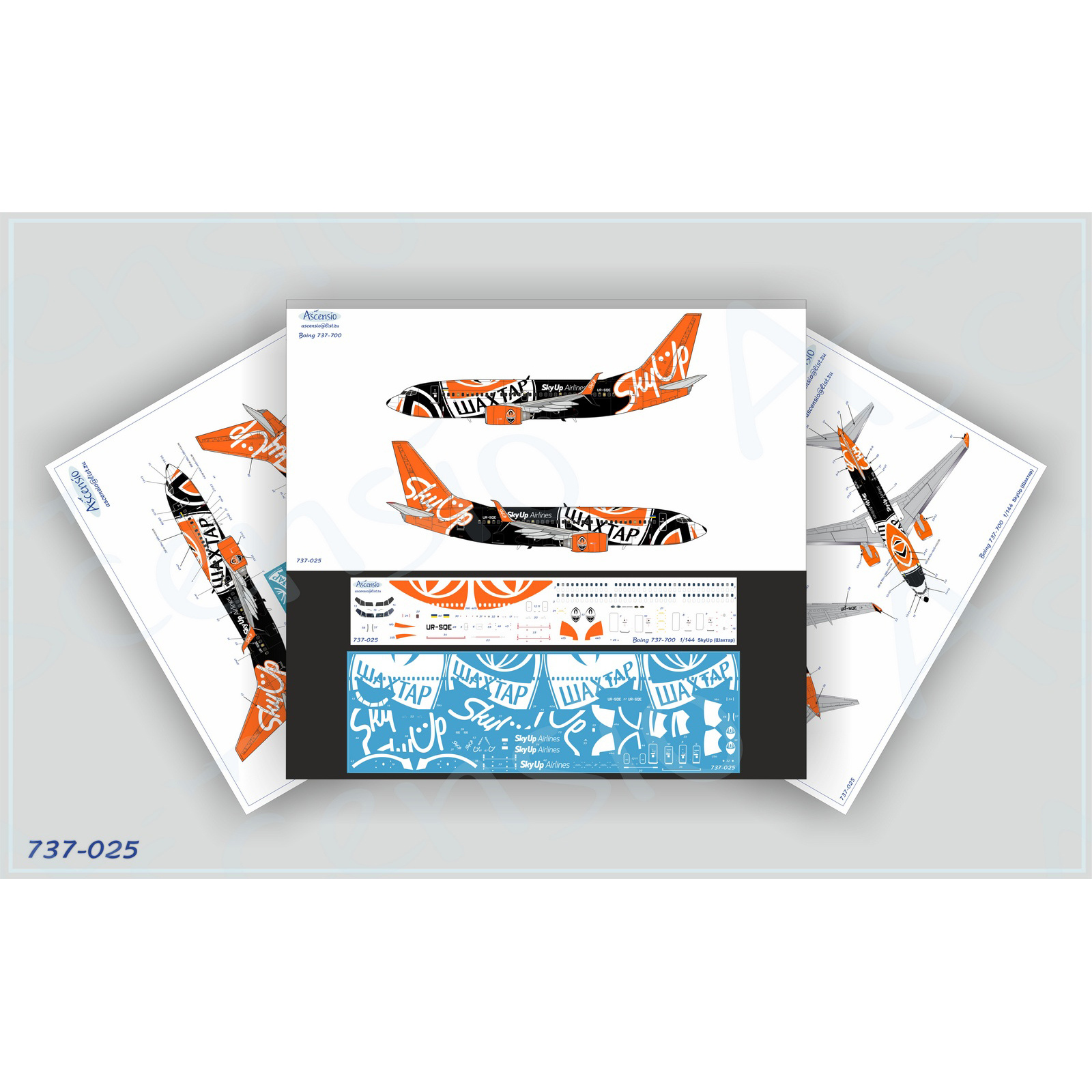 737-025 Ascensio 1/144 Decal for 737-700 