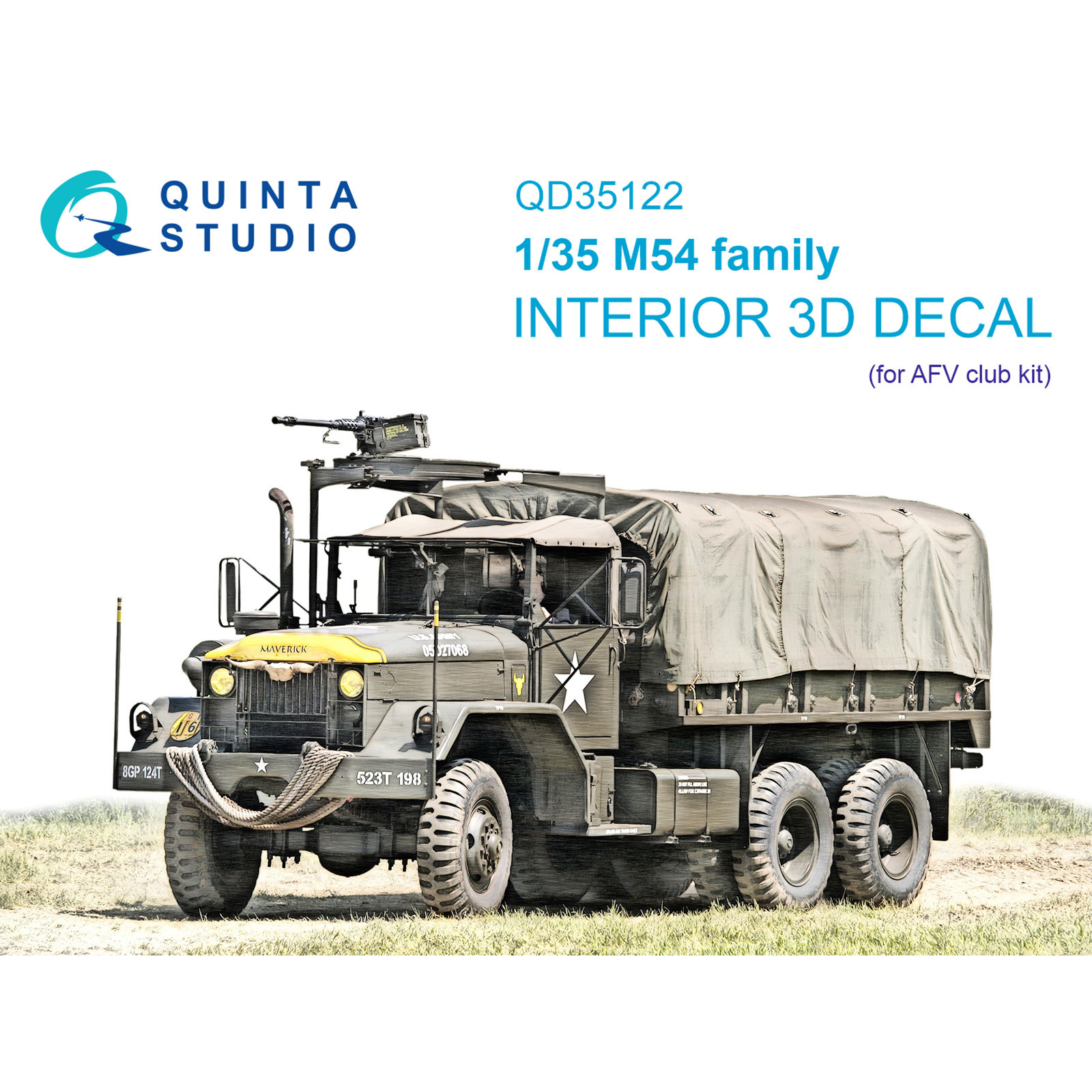QD35122 Quinta Studio 1/35 3D Декаль интерьера кабины для семейства M54 (AFV club)