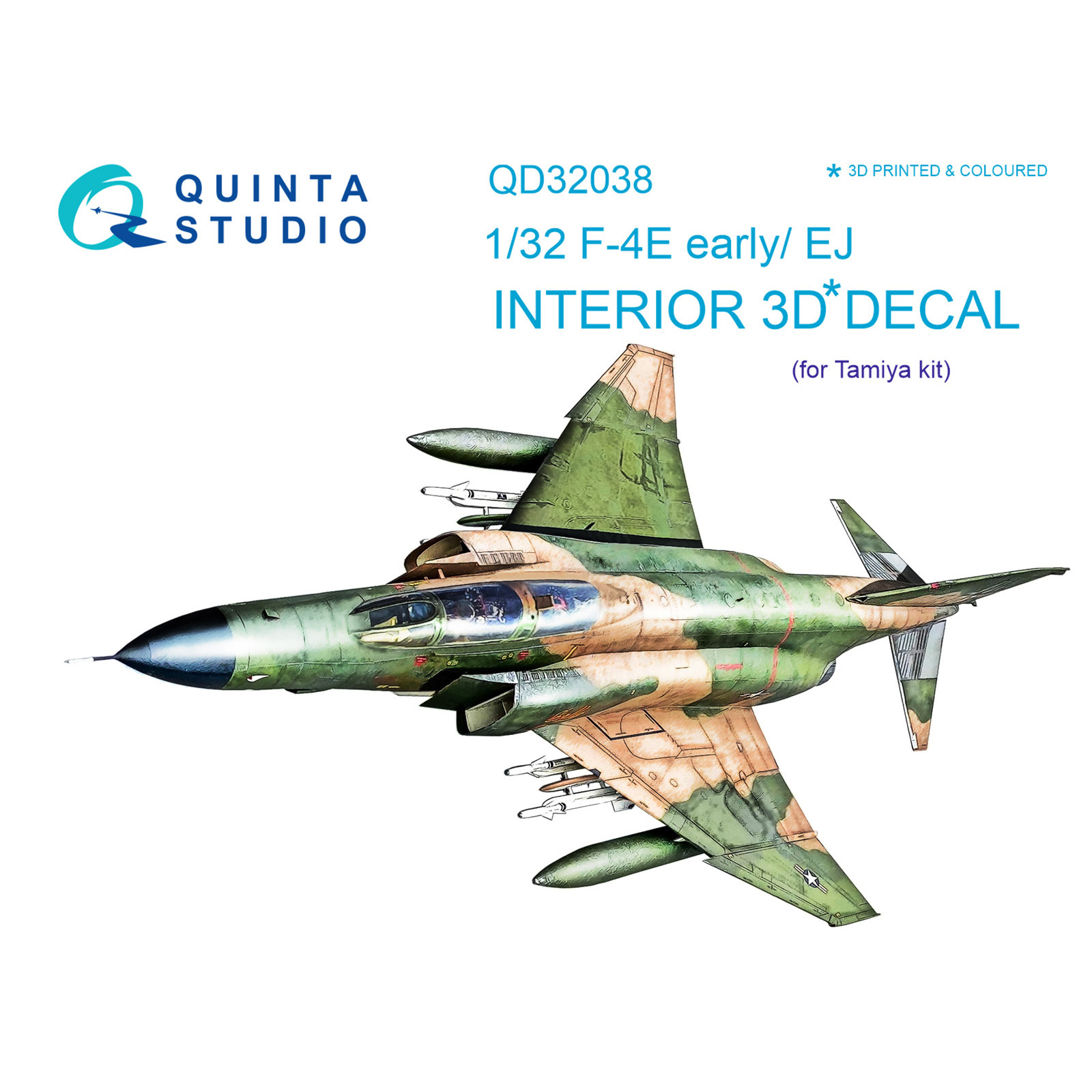 QD32038 Quinta Studio 1/32 3D Cabin Interior Decal F-4E early/F-4EJ (for Tamiya model)