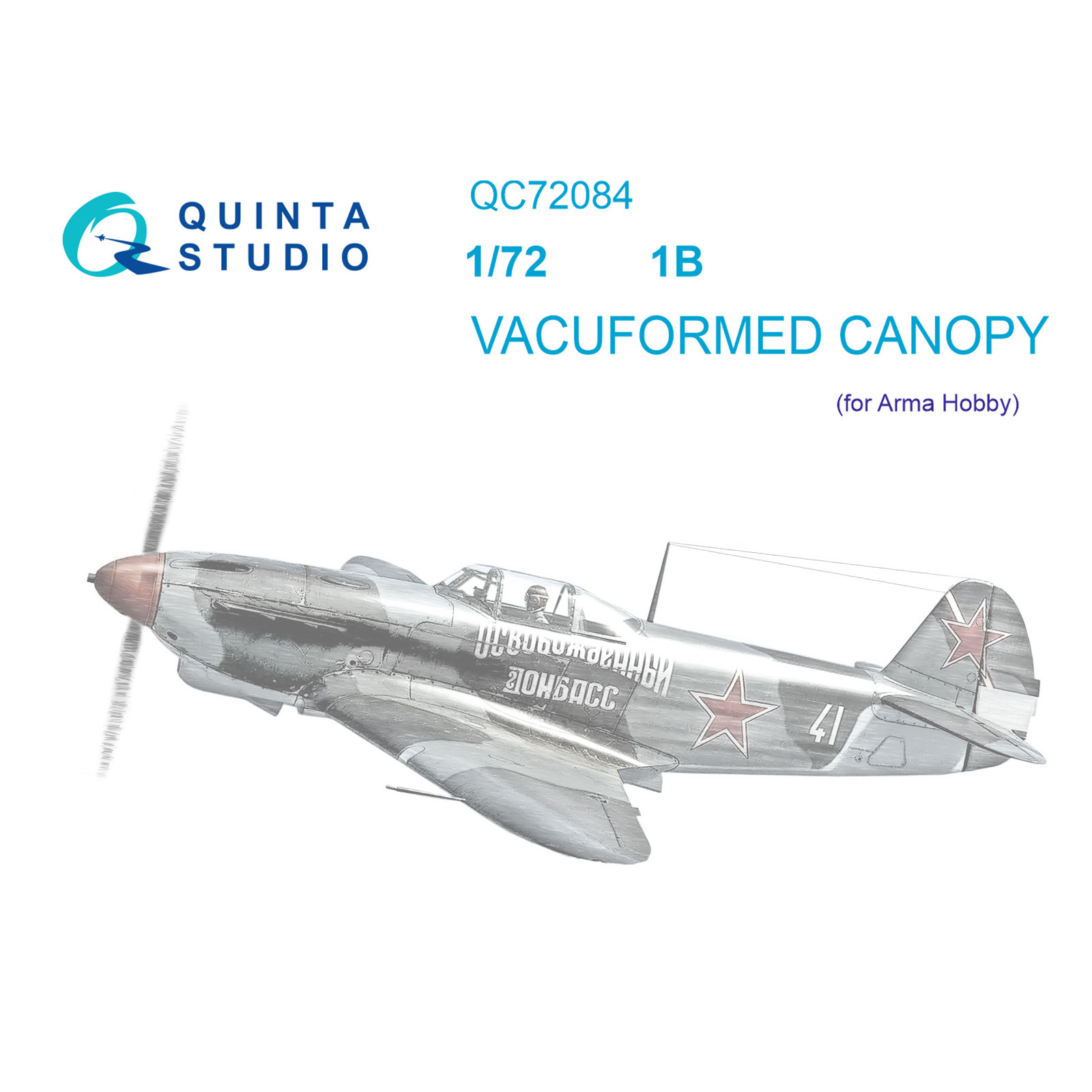 QC72084 Quinta Studio 1/72 Yakovlev-1B Glazing Kit (Arma Hobby)
