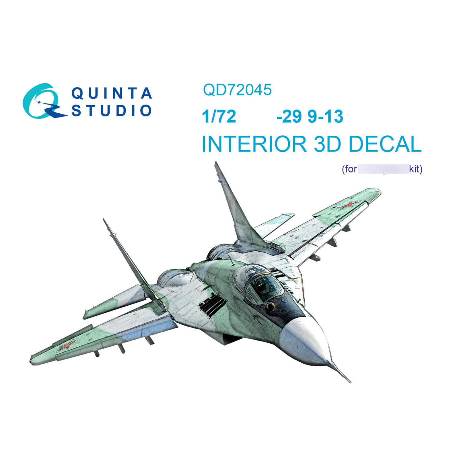 QD72045 Quinta Studio 1/72 3D Cabin Interior Decal MiGG-29 9-13 (Trumpeter)