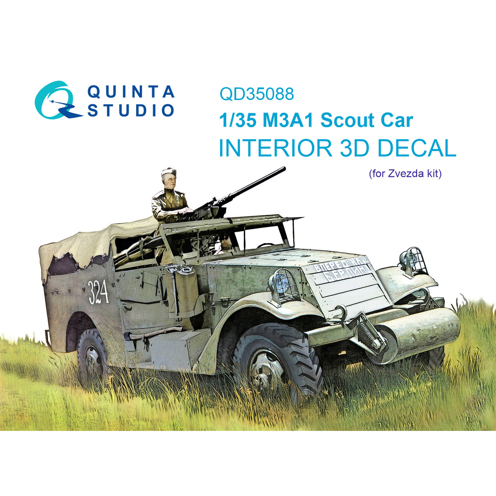 QD35088 Quinta Studio 1/35 3D Cabin Interior Decal M3A1 Scout (Zvezda)
