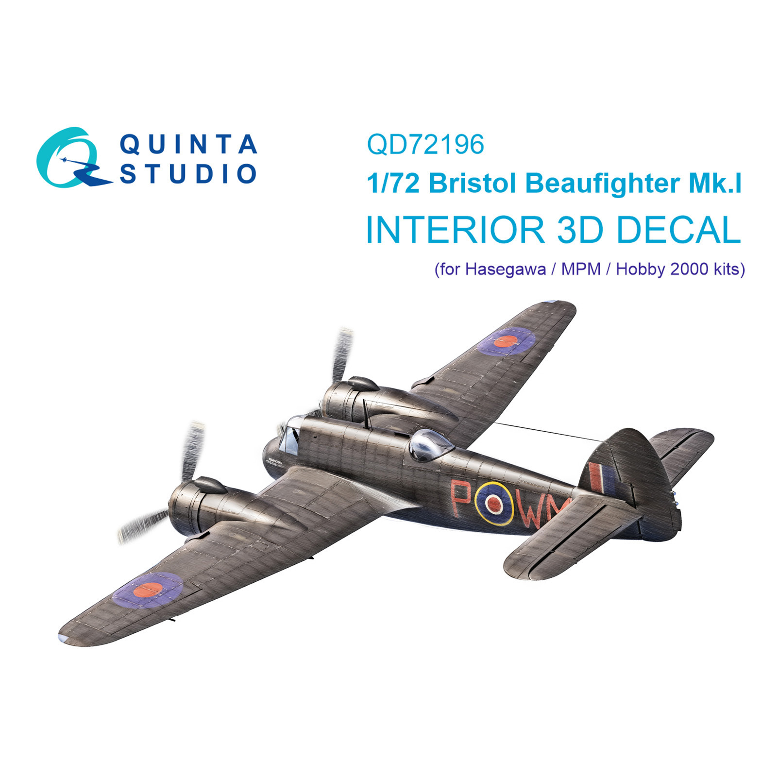 QD72196 Quinta Studio 1/72 3D Декаль интерьера кабины Bristol Beaufighter Mk.I (Hasegawa/MPM/Hobby2000)