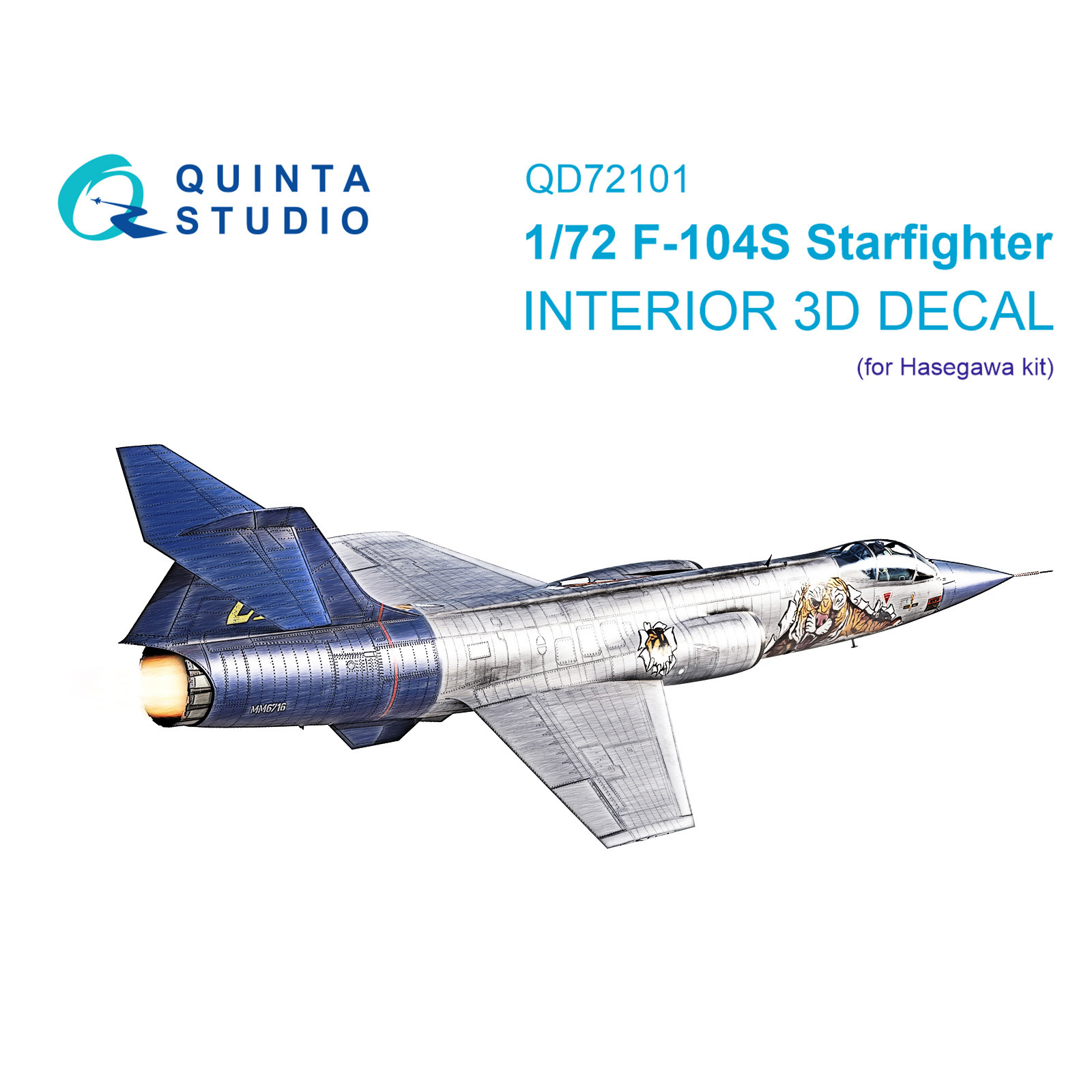 QD72101 Quinta Studio 1/72 3D Декаль интерьера кабины F-104S (Hasegawa)