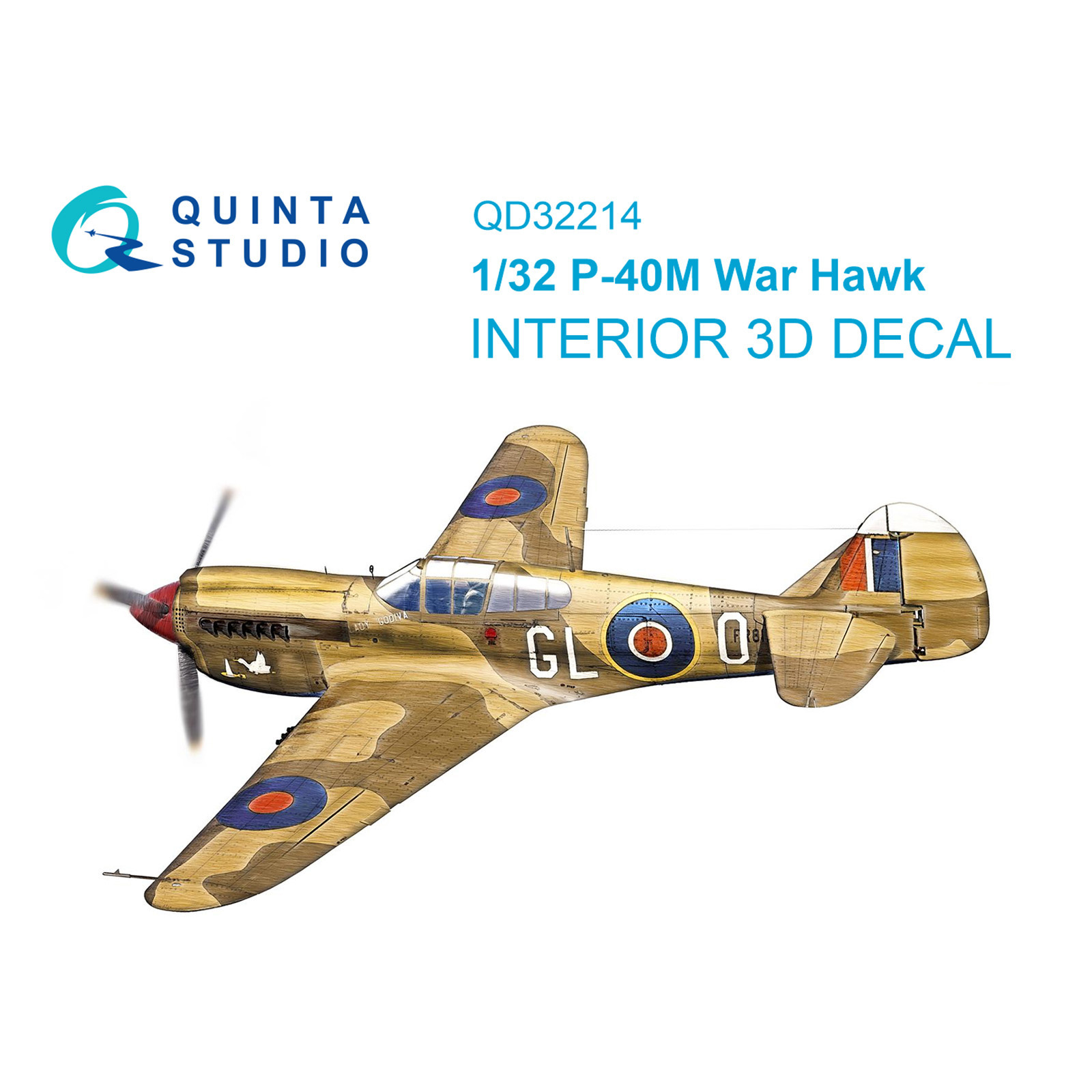 QD32214 Quinta Studio 1/32 3D Декаль интерьера кабины P-40M WarHawk (Т$ач)