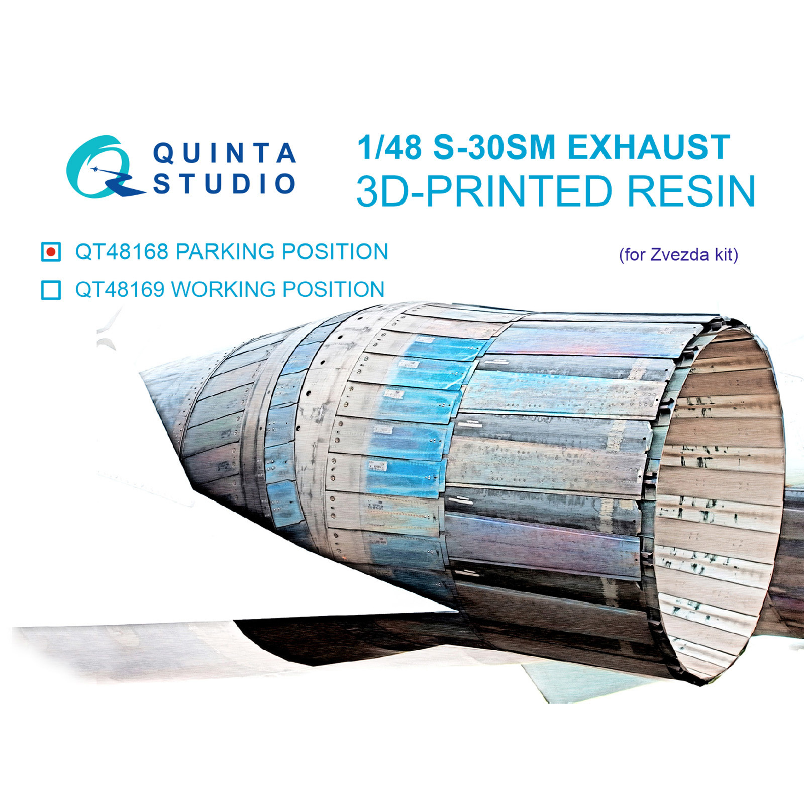 QT48168 Quinta Studio 1/48 Сопла для выключенных двигателей для Суххой-30СМ (Zvezda)