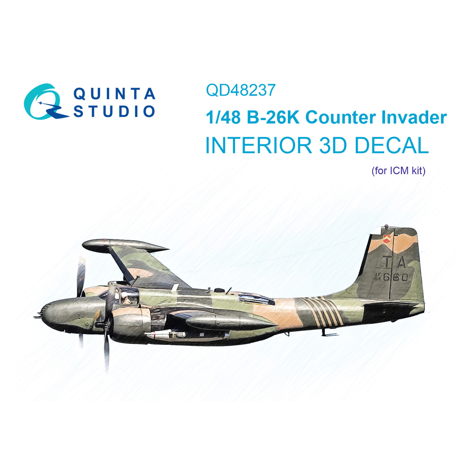 QD48237 Quinta Studio 1/48 3D Cabin Interior Decal B-26K (ICM)