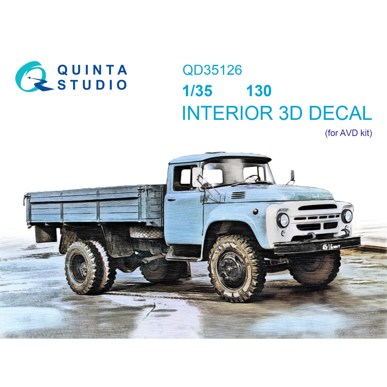 QD35126 Quinta Studio 1/35 3D Декаль интерьера кабины З&Л-130 (AVD)
