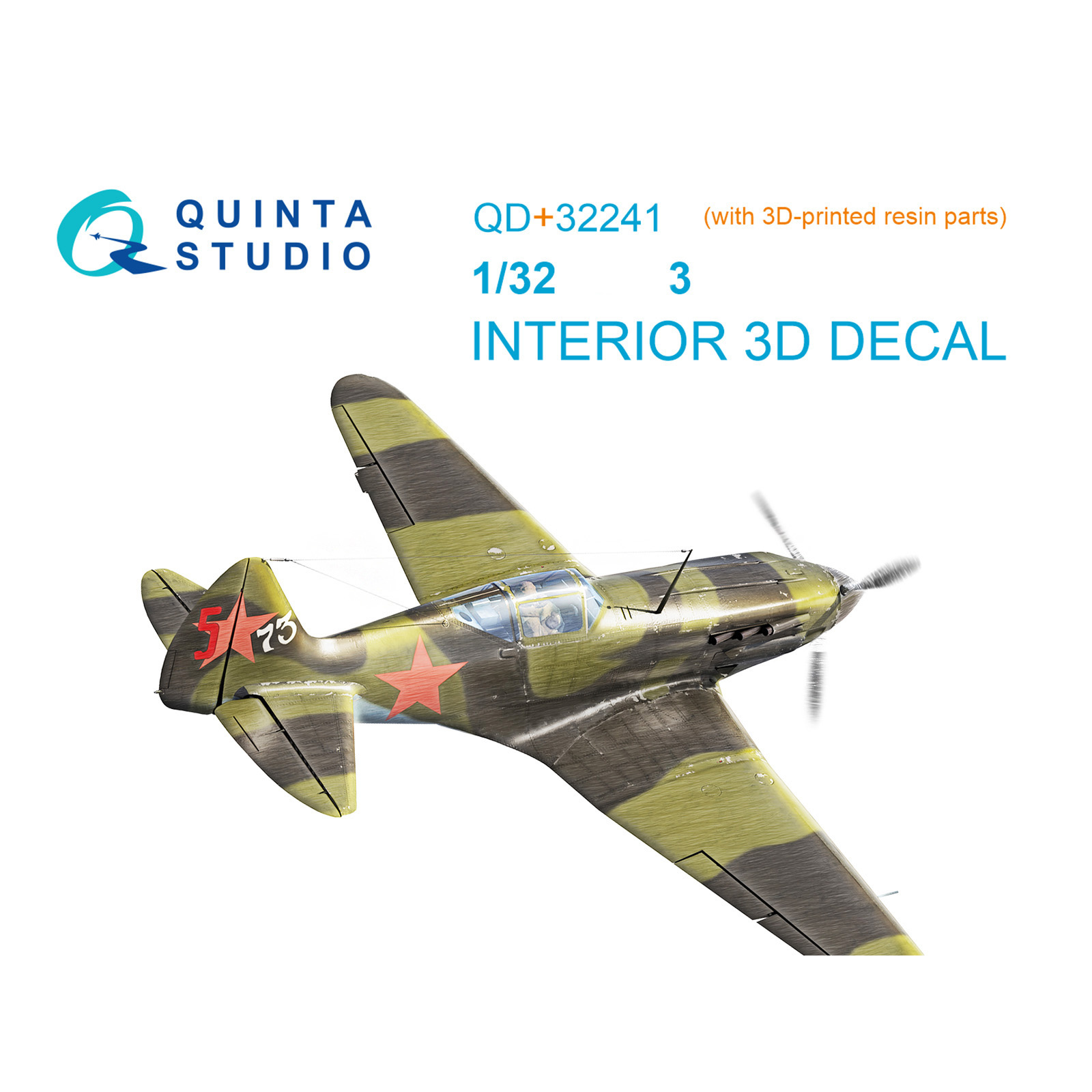 QD+32241 Quinta Studio 1/32 3D Декаль интерьера для MiGG-3 (Т$ач) (с 3D-печатными деталями)