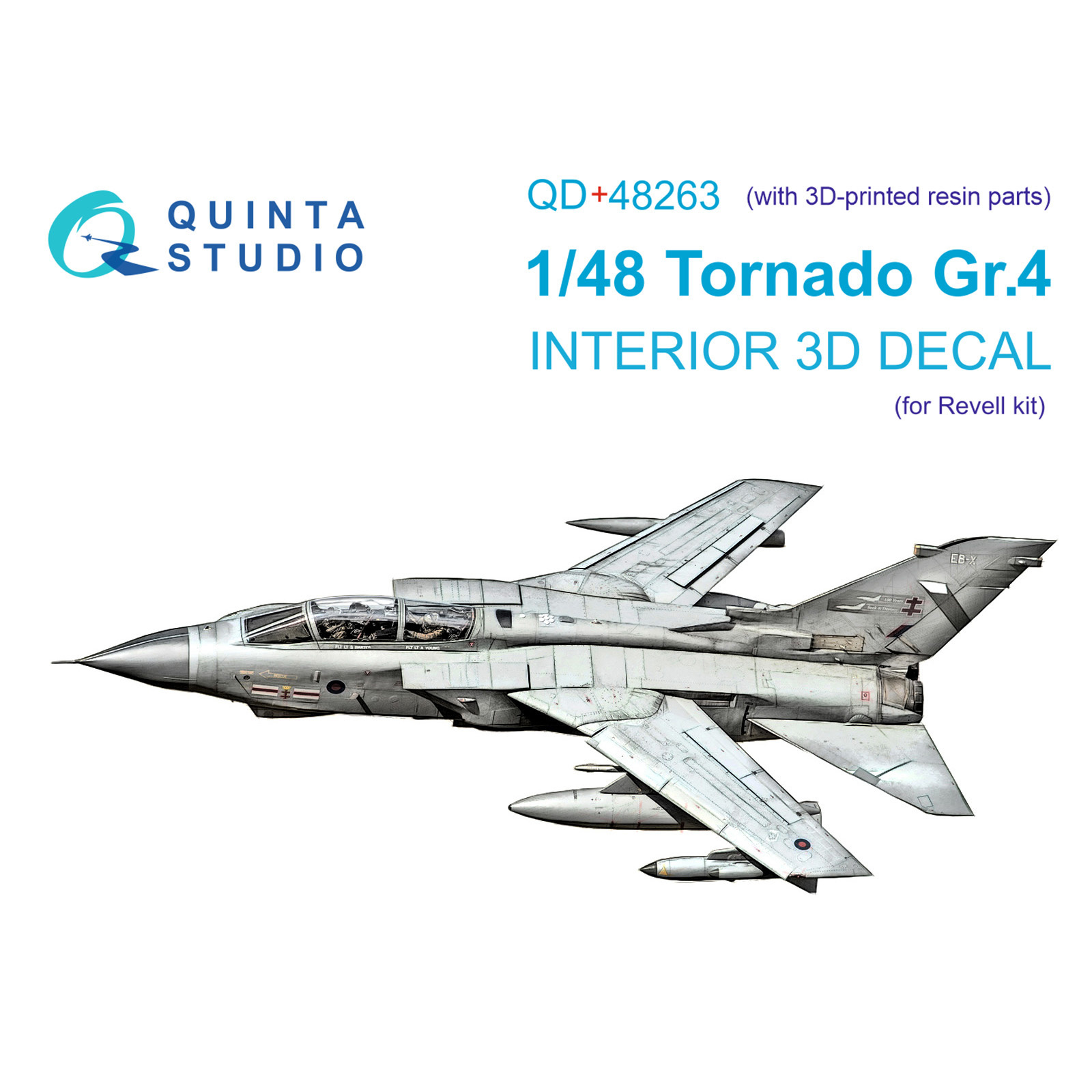 QD+48263 Quinta Studio 1/48 3D Decal of Tornado GR.4 cabin interior (Revell) (with 3D-printed parts)