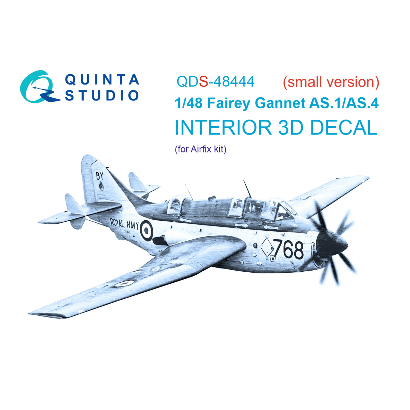 QDS-48444 Quinta Studio 1/48 3D Декаль интерьера кабины Fairey Gannet AS.1_AS.4 (Airfix) (малая версия)