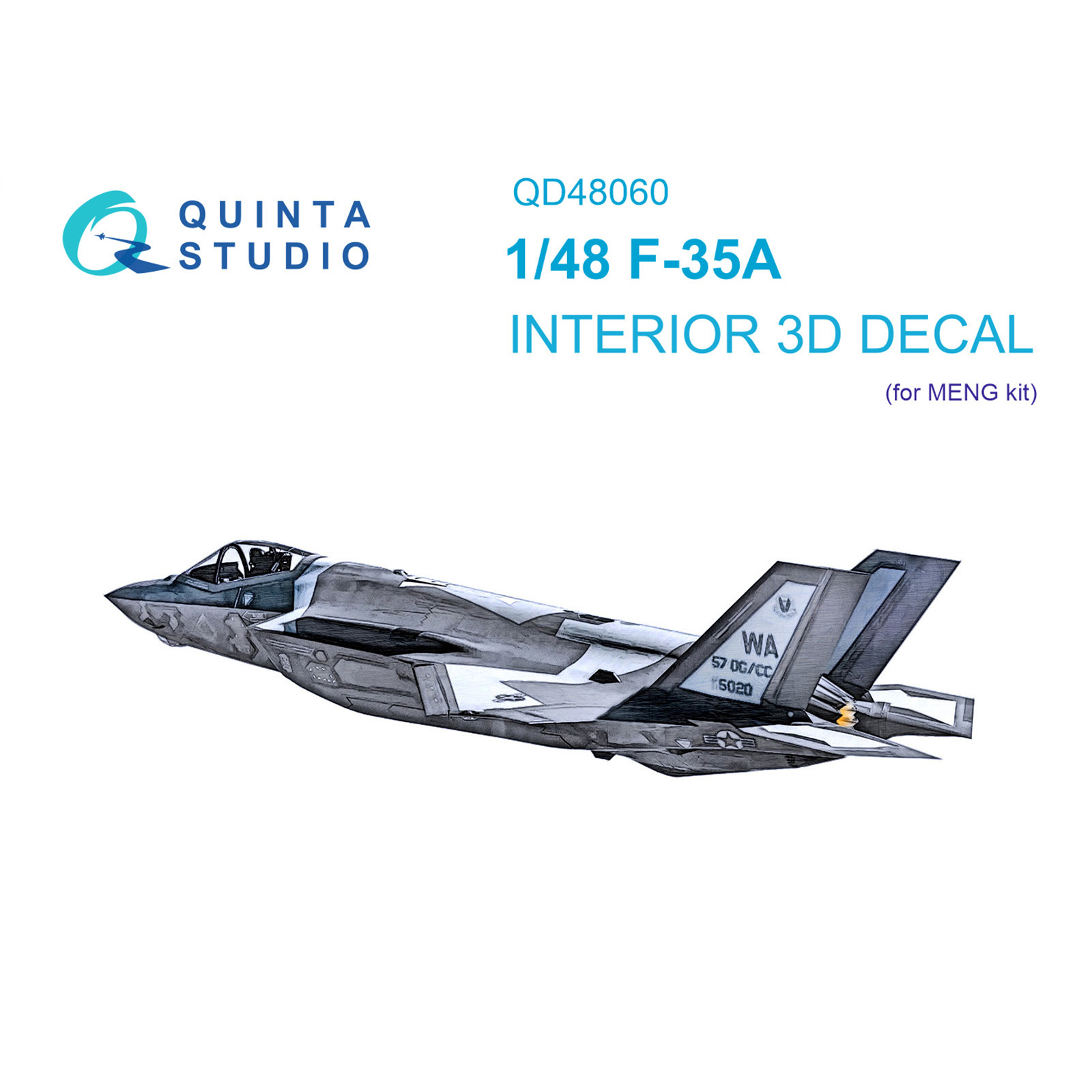 QD48060 Quinta Studio 1/48 3D Cabin Interior Decal F-35A (Meng)