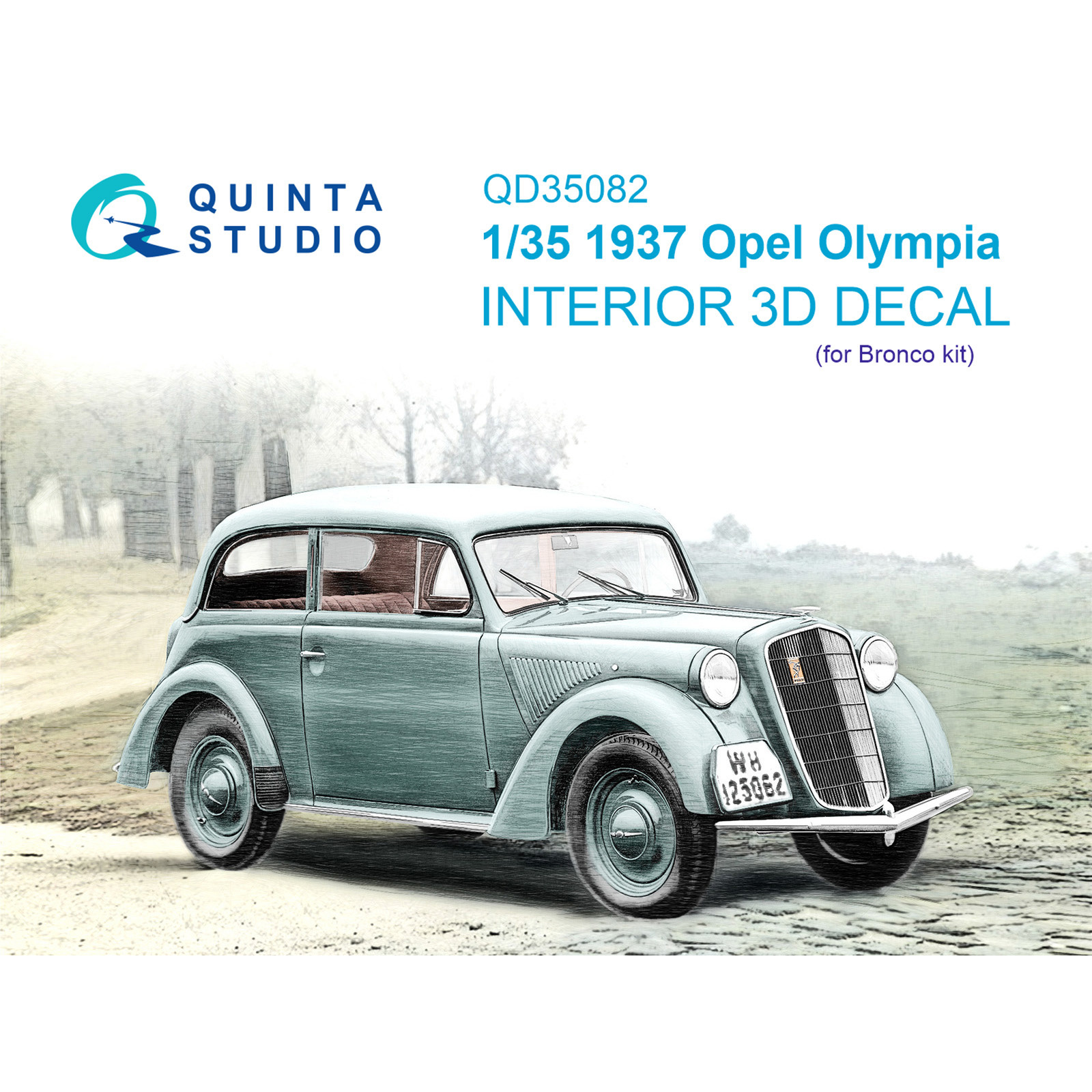 QD35082 Quinta Studio 1/35 3D Cabin Interior Decal 1937 Opel Olympia (Bronco)