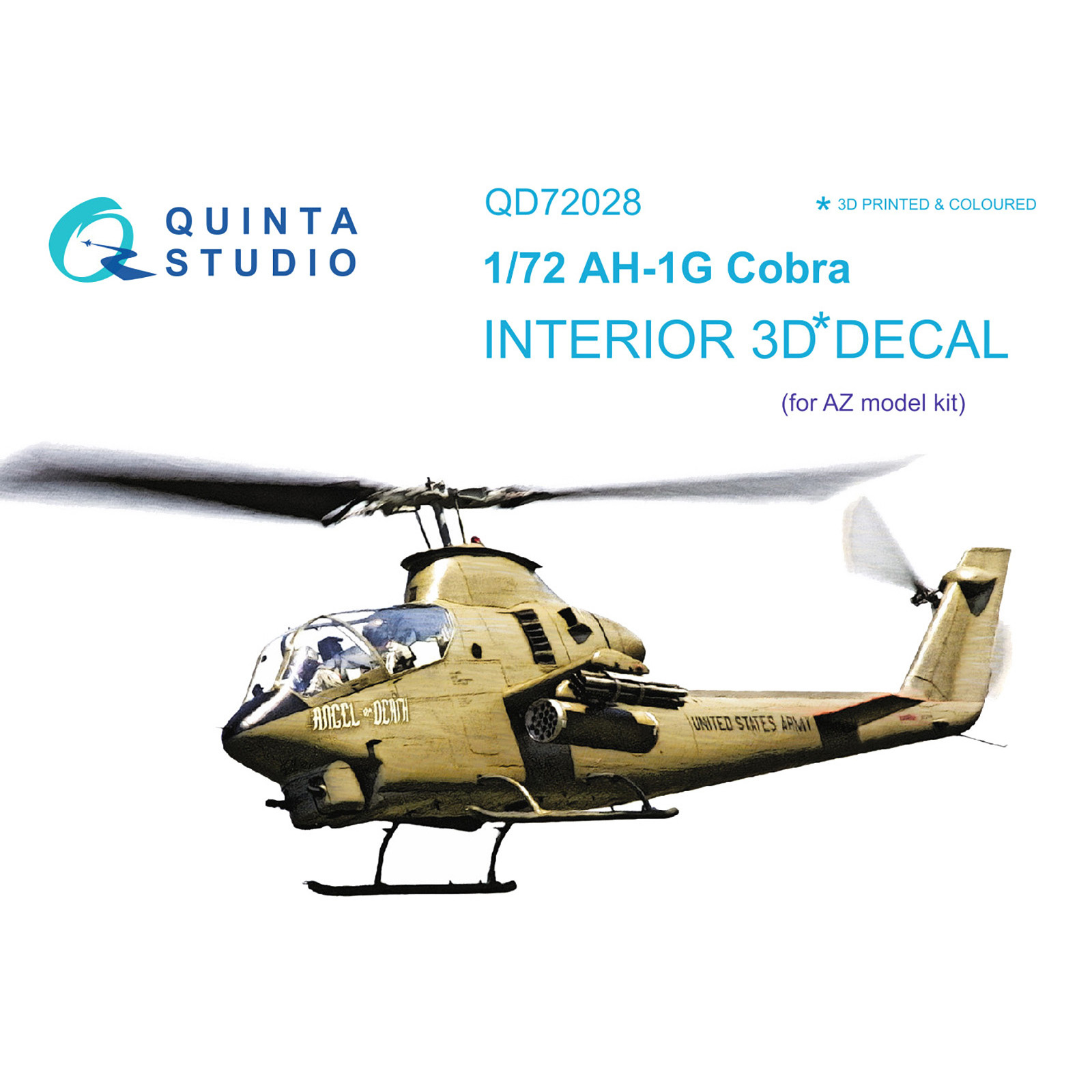 QD72028 Quinta Studio 1/72 3D Cabin Interior Decal for AH-1G (AZ Model)