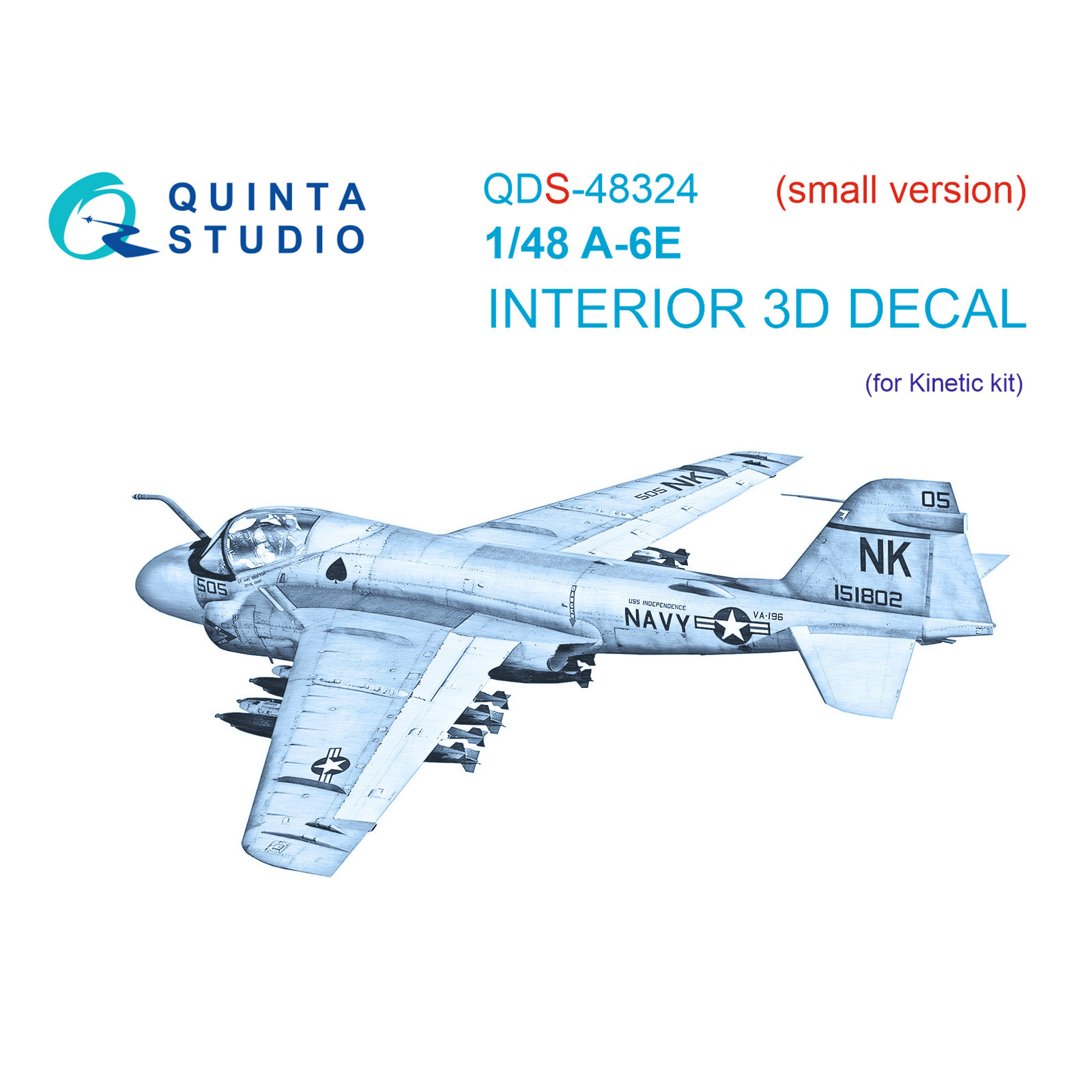 QDS-48324 Quinta Studio 1/48 3D Декаль интерьера кабины A-6E (Kinetic) (Малая версия)