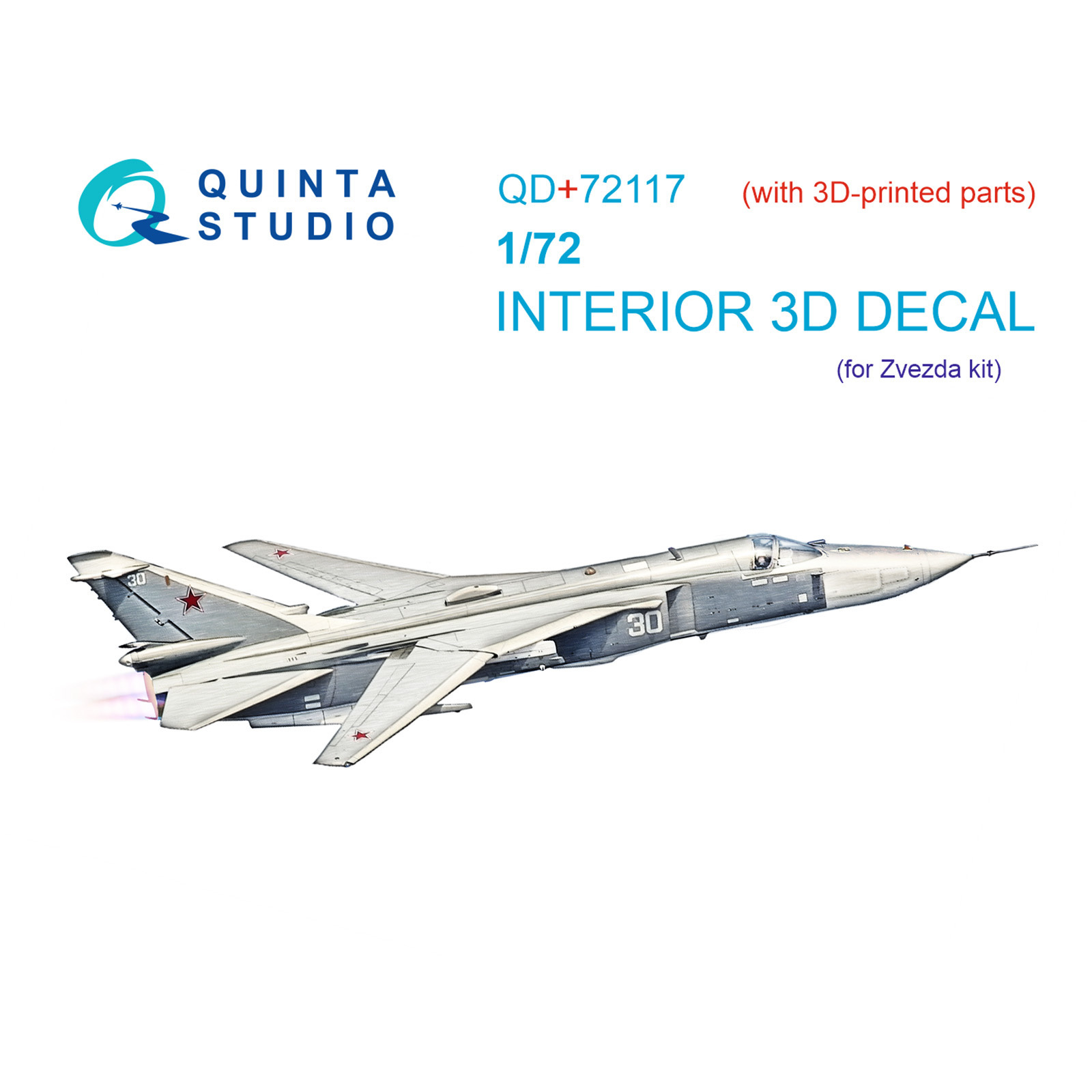 QD+72117 Quinta Studio 1/72 3D Декаль интерьера кабины С-24МР (Zvezda) (с 3D-печатными деталями)