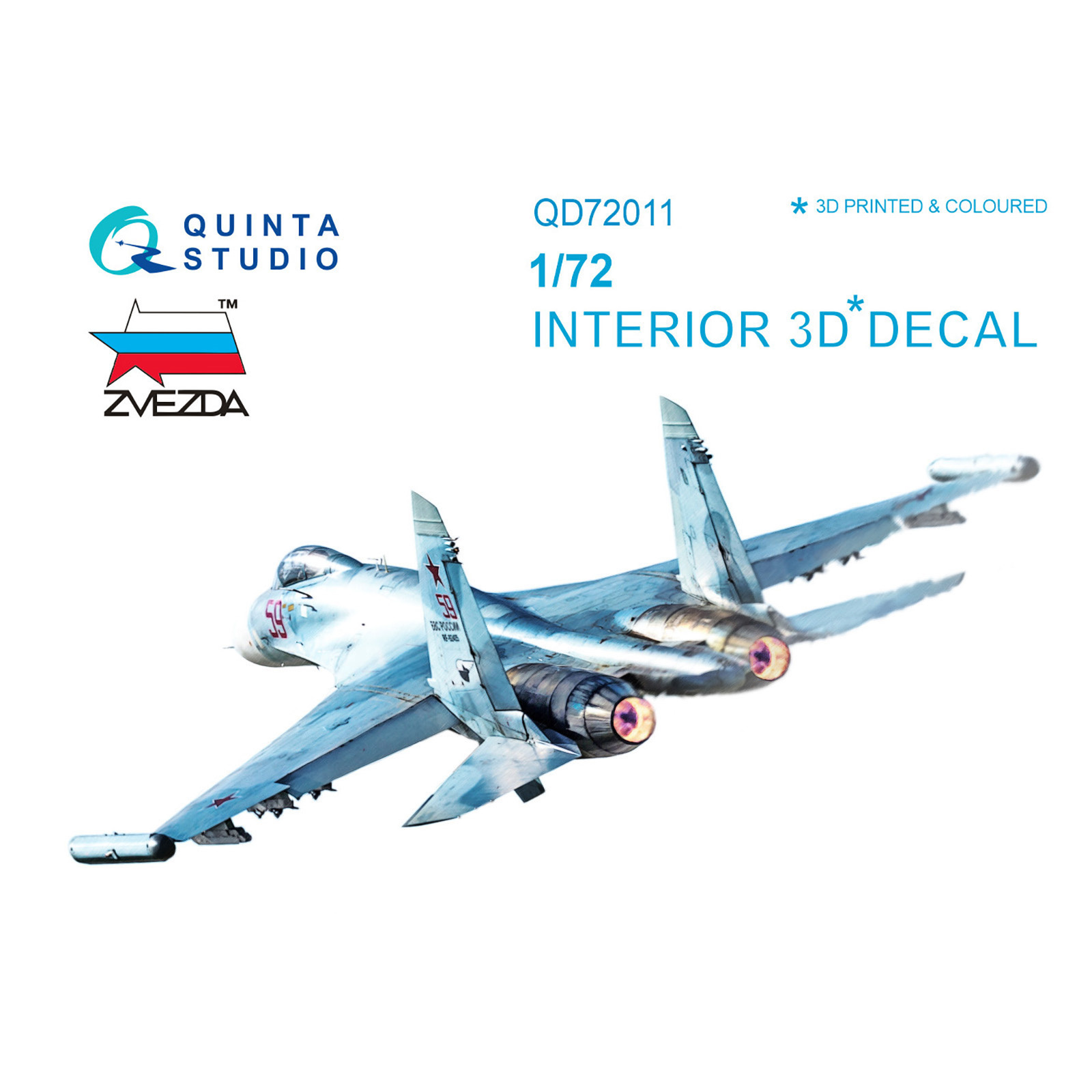 QD72011 Quinta Studio 1/72 3D Decal of the cabin interior Sukhoi-27CM (for the Zvezda model)