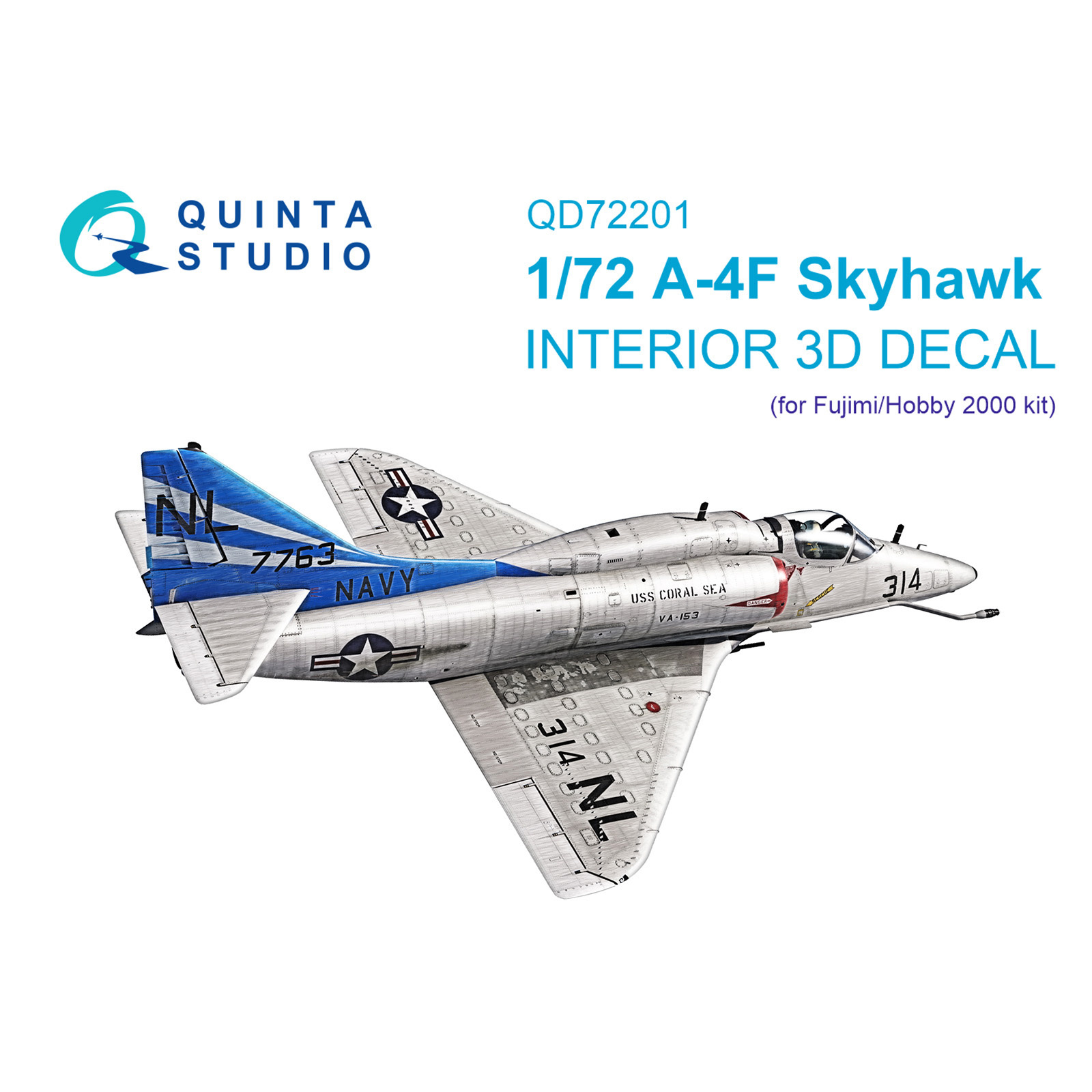 QD72201 Quinta Studio 1/72 3D Декаль интерьера кабины A-4F Skyhawk (Fujimi/Hobby 2000)