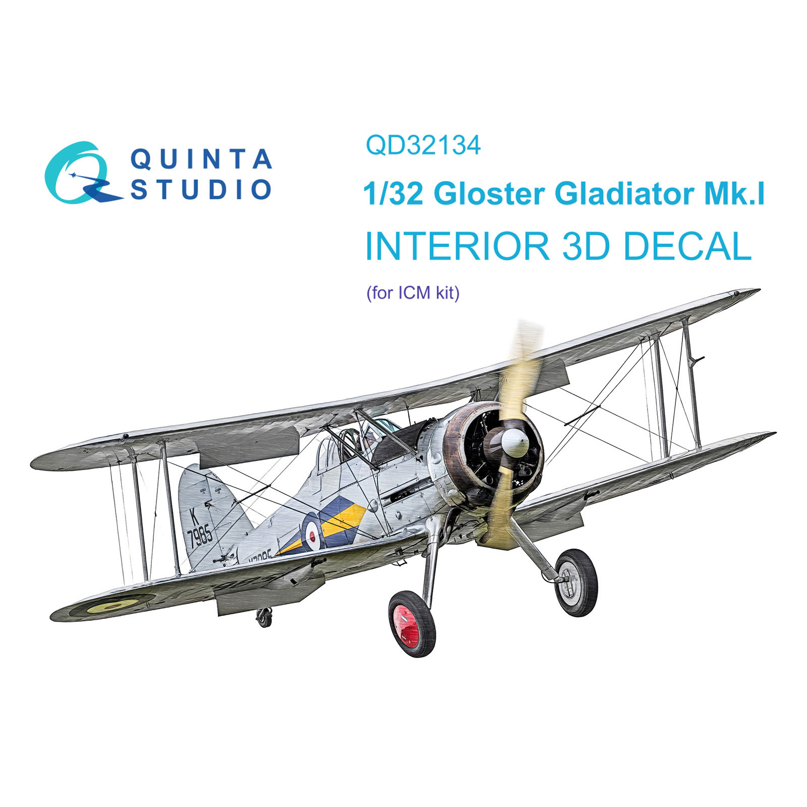 QD32134 Quinta Studio 1/32 3D Interior Decal Gloster Gladiator Mk I (ICM)