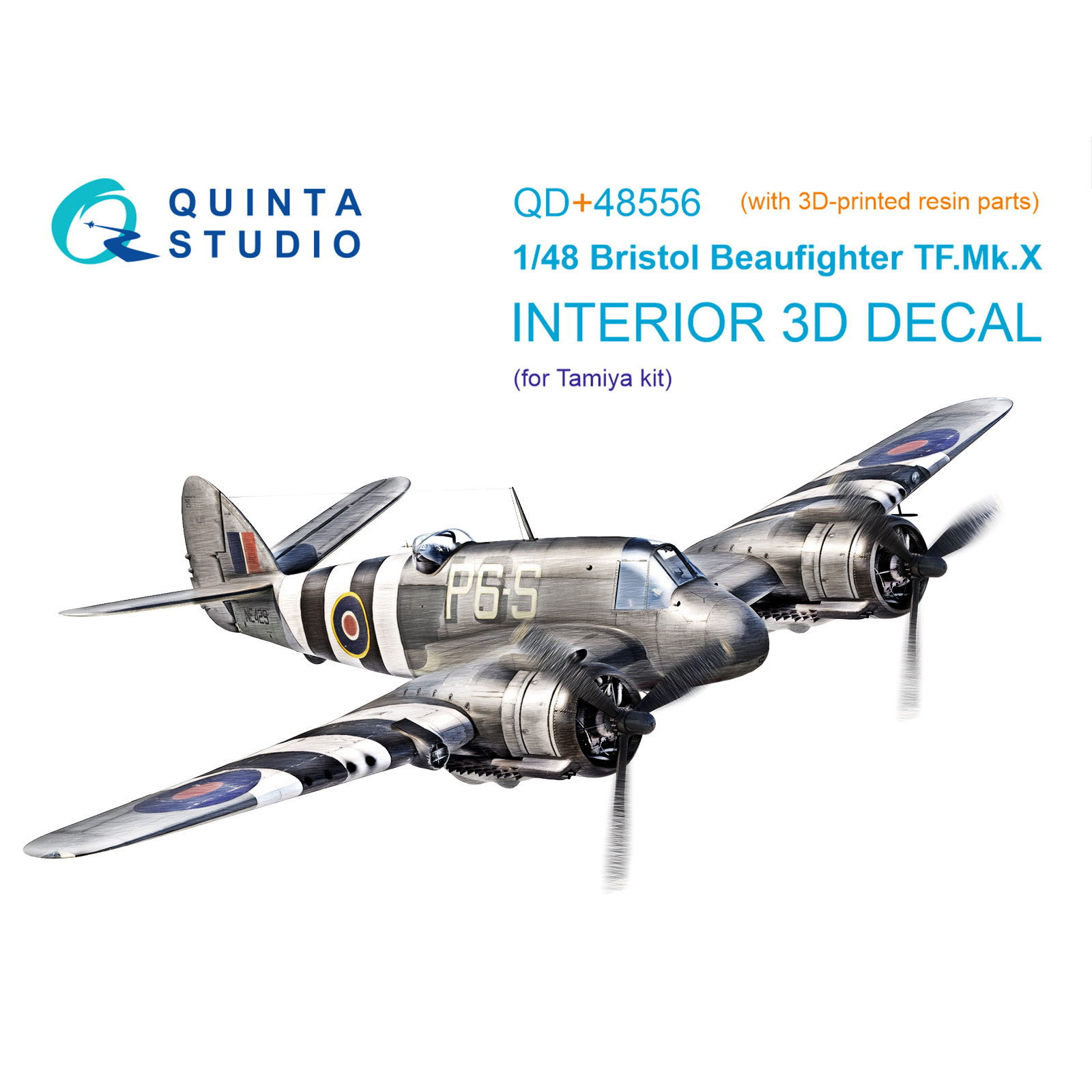 QD+48556 Quinta Studio 1/48 3D Декаль интерьера кабины Bristol Beaufighter TF.Mk.X (Tamiya) (с 3D-печатными деталями)