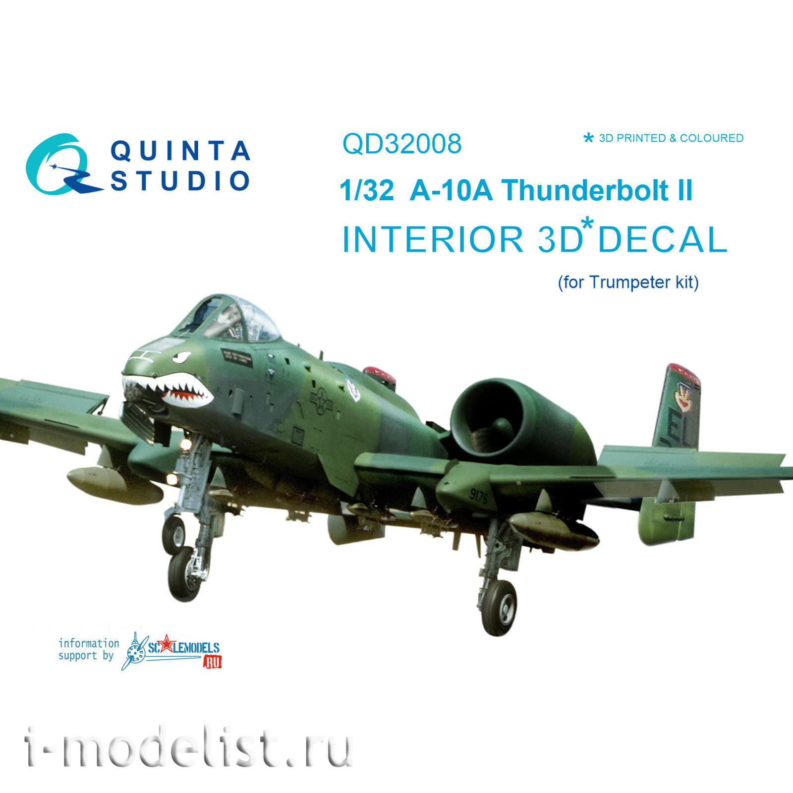 QD32008 Quinta Studio 1/32 3D Cabin Interior Decal A-10A (for Trumpeter Model)