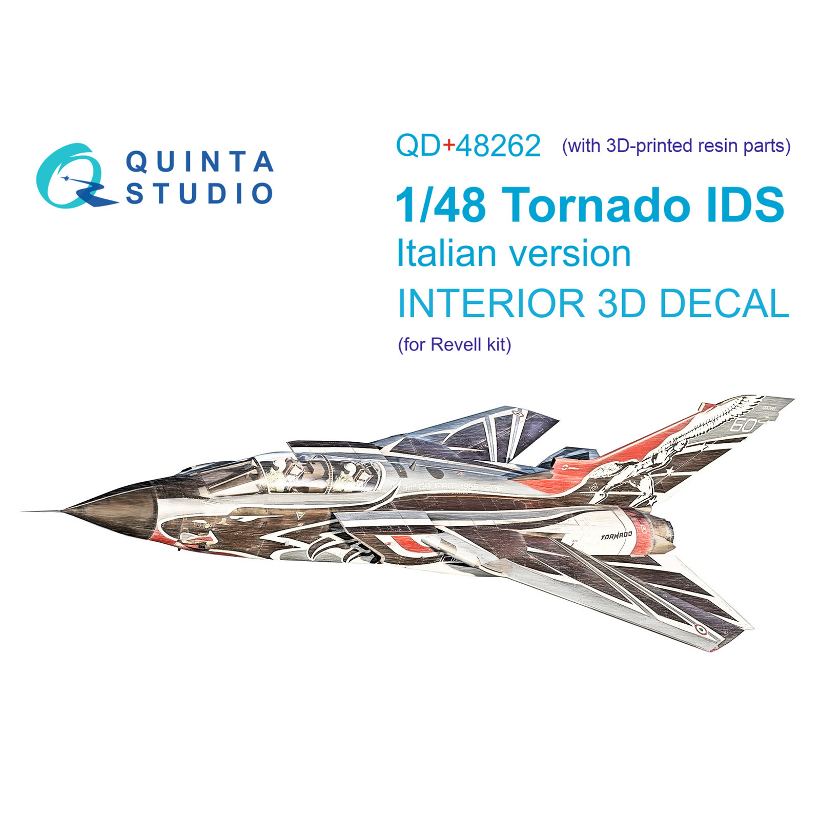 QD+48262 Quinta Studio 1/48 3D Decal of Tornado IDS Italian cabin interior (Revell) (with 3D printed parts)
