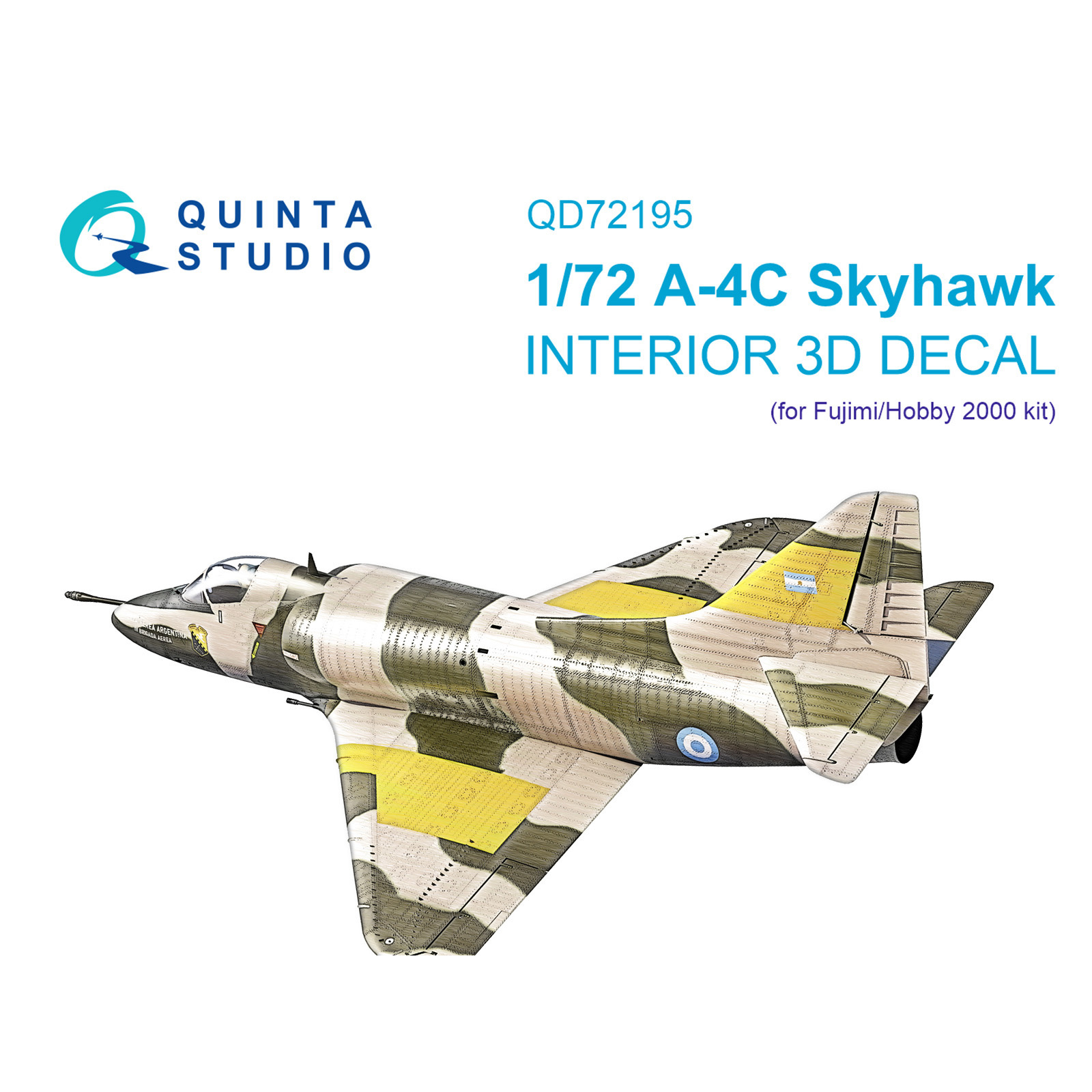QD72195 Quinta Studio 1/72 3D Декаль интерьера кабины A-4C Skyhawk (Fujimi/Hobby 2000)