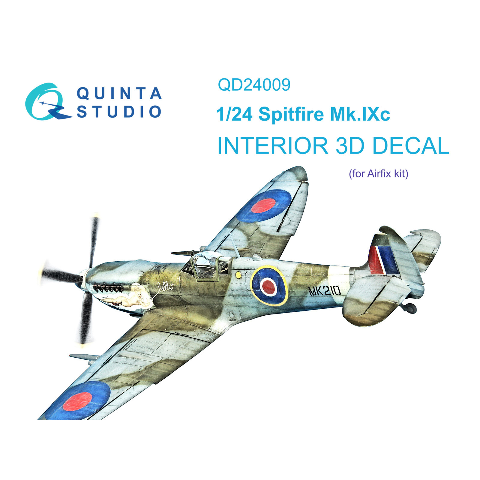 QD24009 Quinta Studio 1/24 3D Cabin Interior Decal Spitfire Mk.IXc (Airfix)