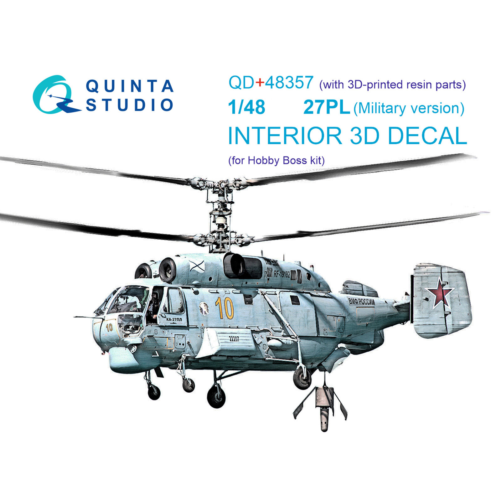 QD+48357 Quinta Studio 1/48 3D Cabin interior Decal K@-27PL, Combat (Hobby Boss) (with 3D-printed parts)
