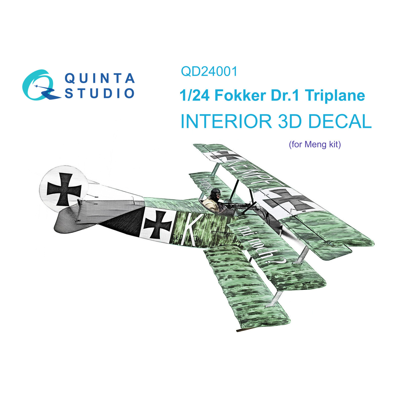 QD24001 Quinta Studio 1/24 3D Cabin Interior Decal Fokker Dr.1 (Meng)