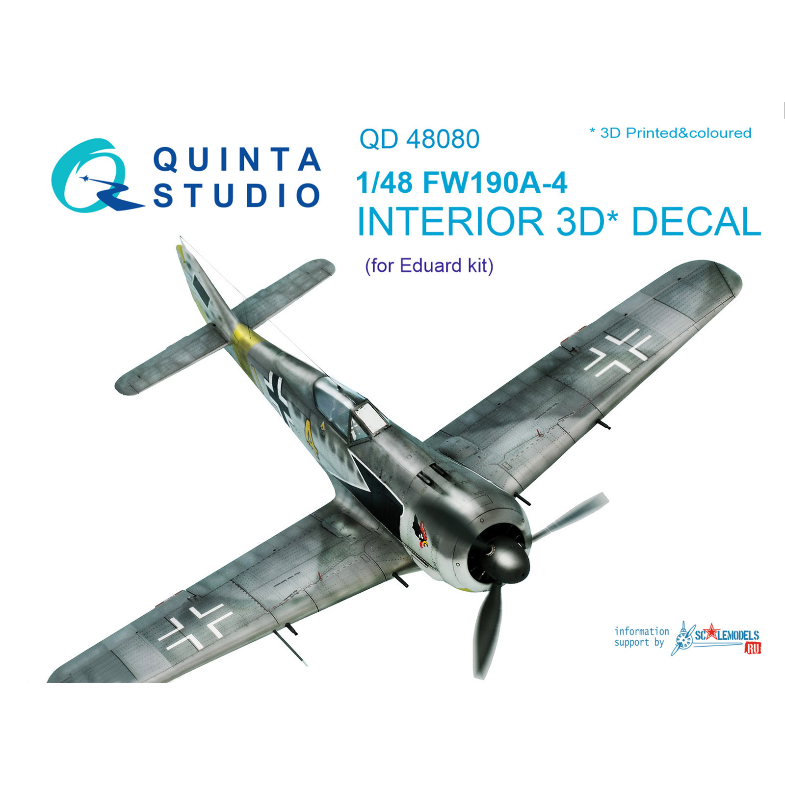 QD48080 Quinta Studio 1/48 3D Декаль интерьера кабины Fw 190A-4 (для модели Eduard)