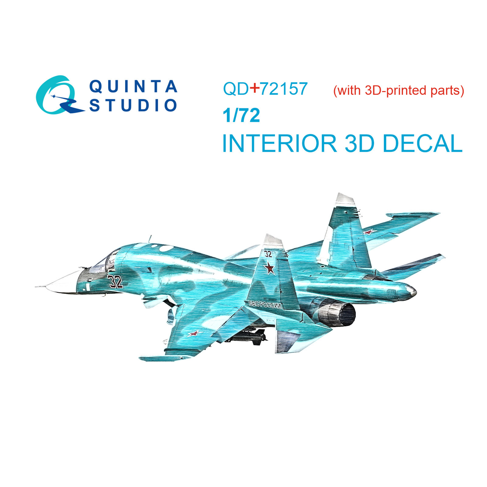 QD+72157 Quinta Studio 1/72 3D Декаль интерьера кабины С-34 (Т$ач) (с 3D-печатными деталями)